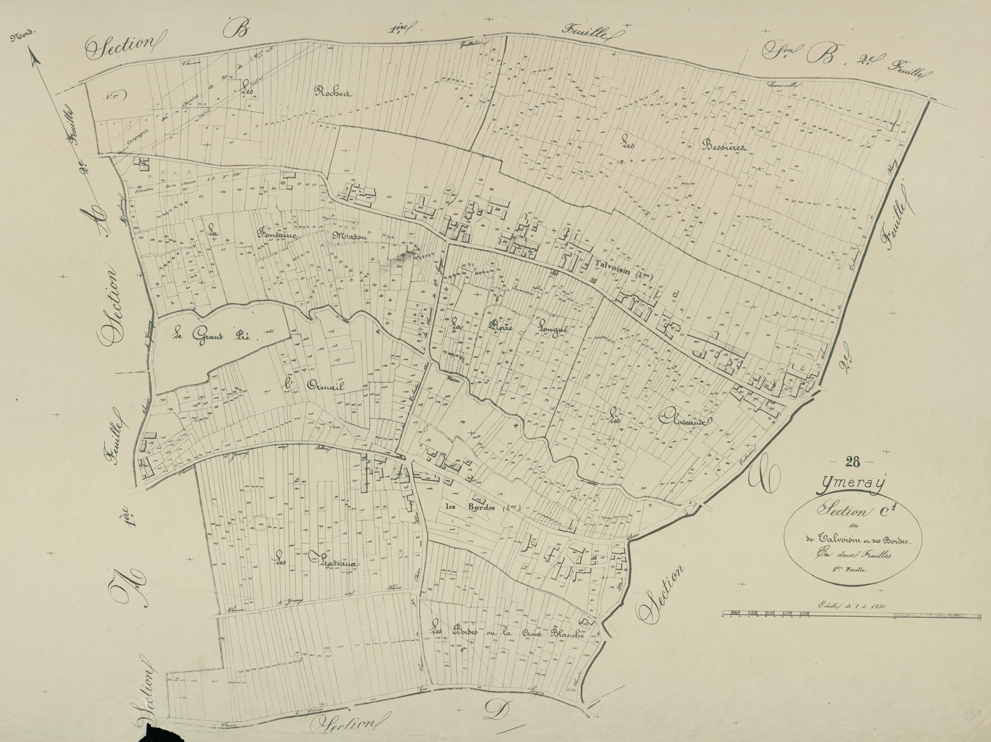 Section C, Talevoisin et les Bordes, feuille 1.