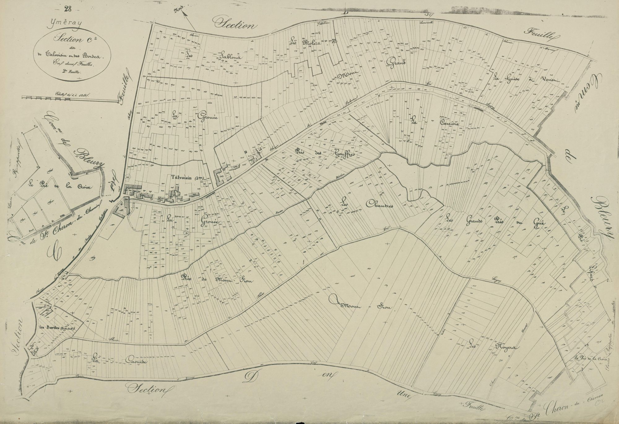 Section C, Talevoisin et les Bordes, feuille 2.