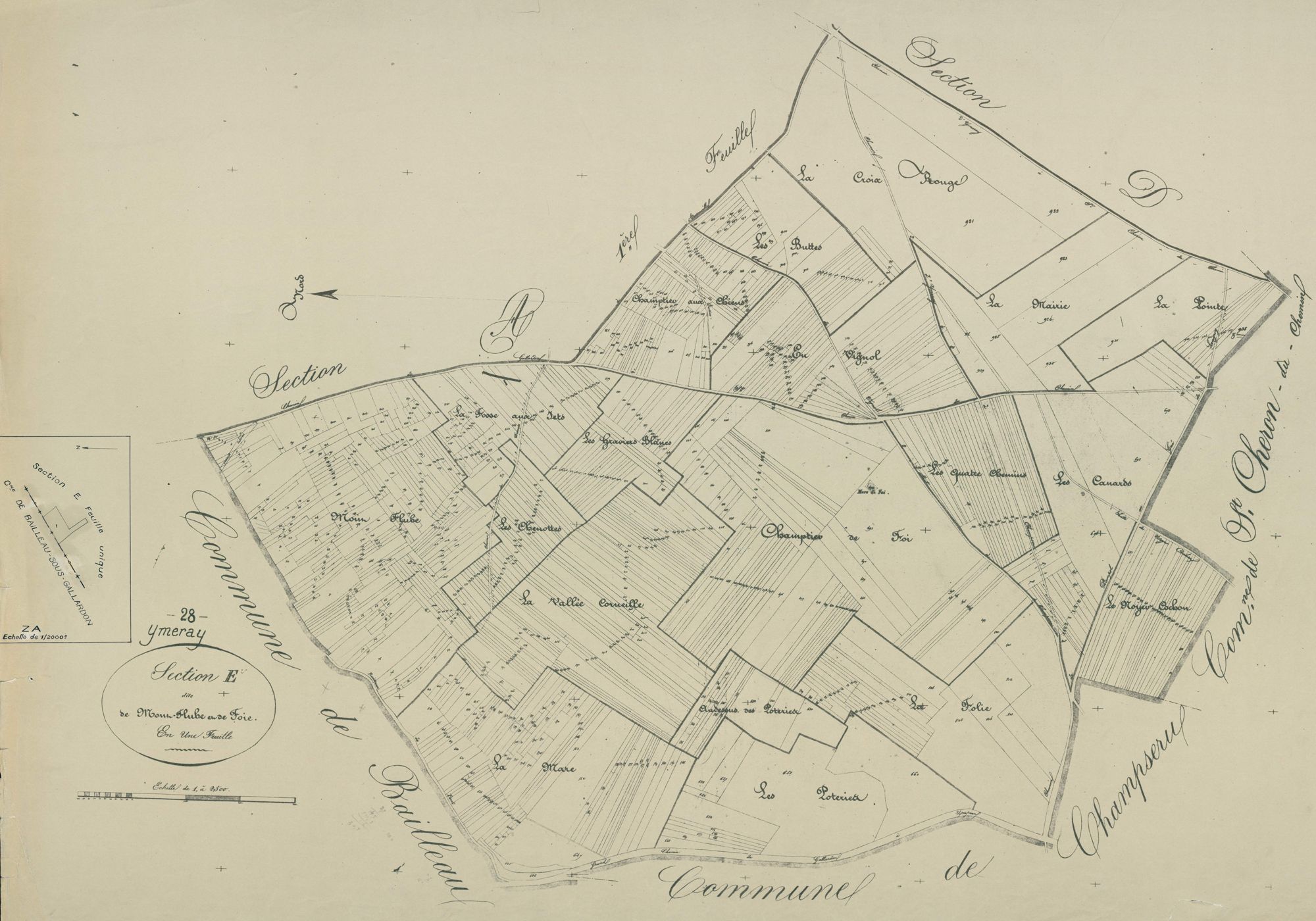 Section E, le Mont-Flube et Foie, en une feuille.