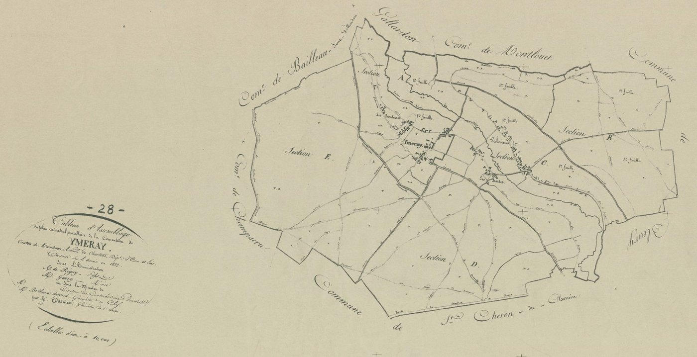 Tableau d'assemblage du plan parcellaire.