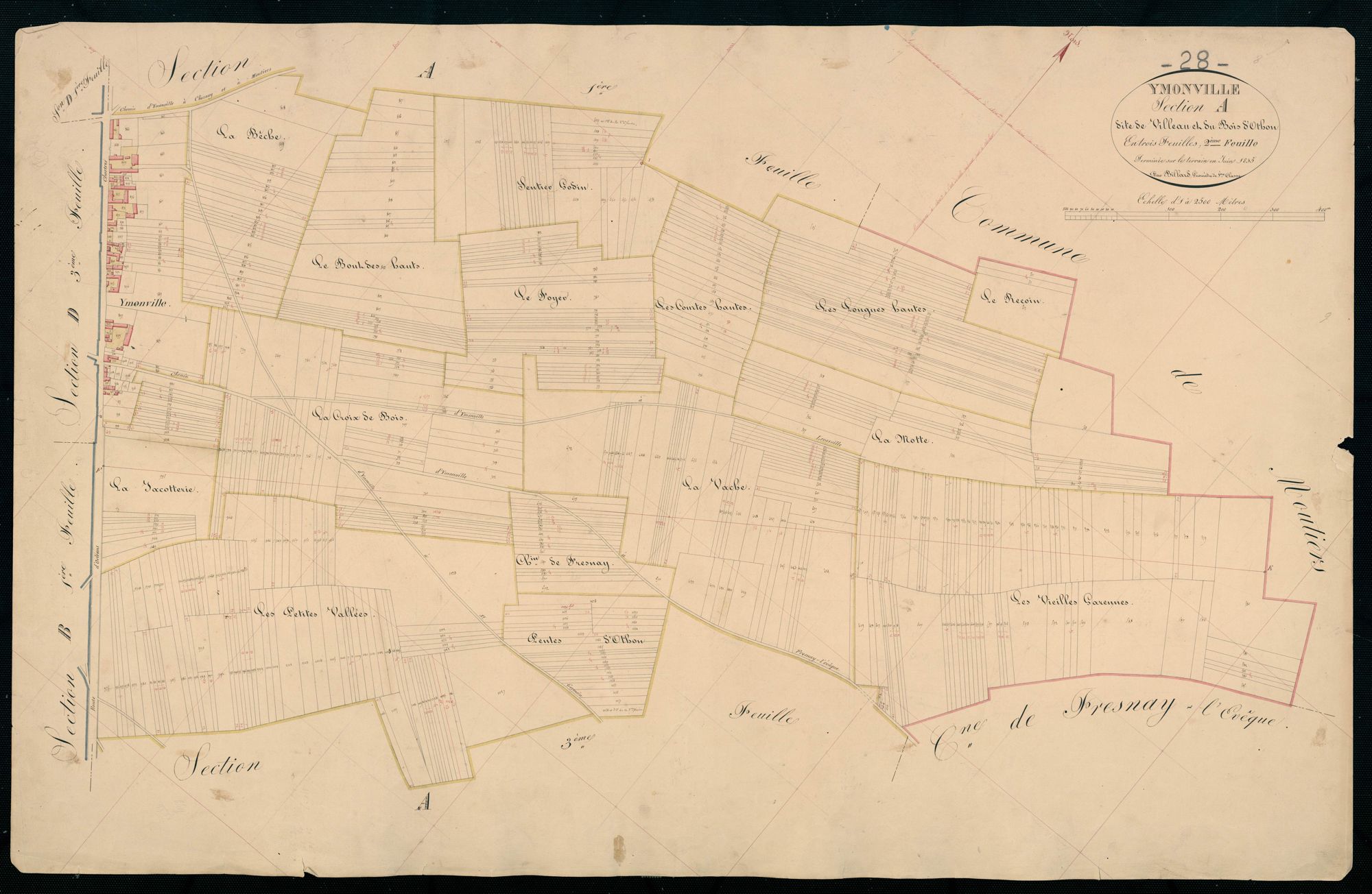 Section A, Villeau et le Bois d'Othon, feuille 2.