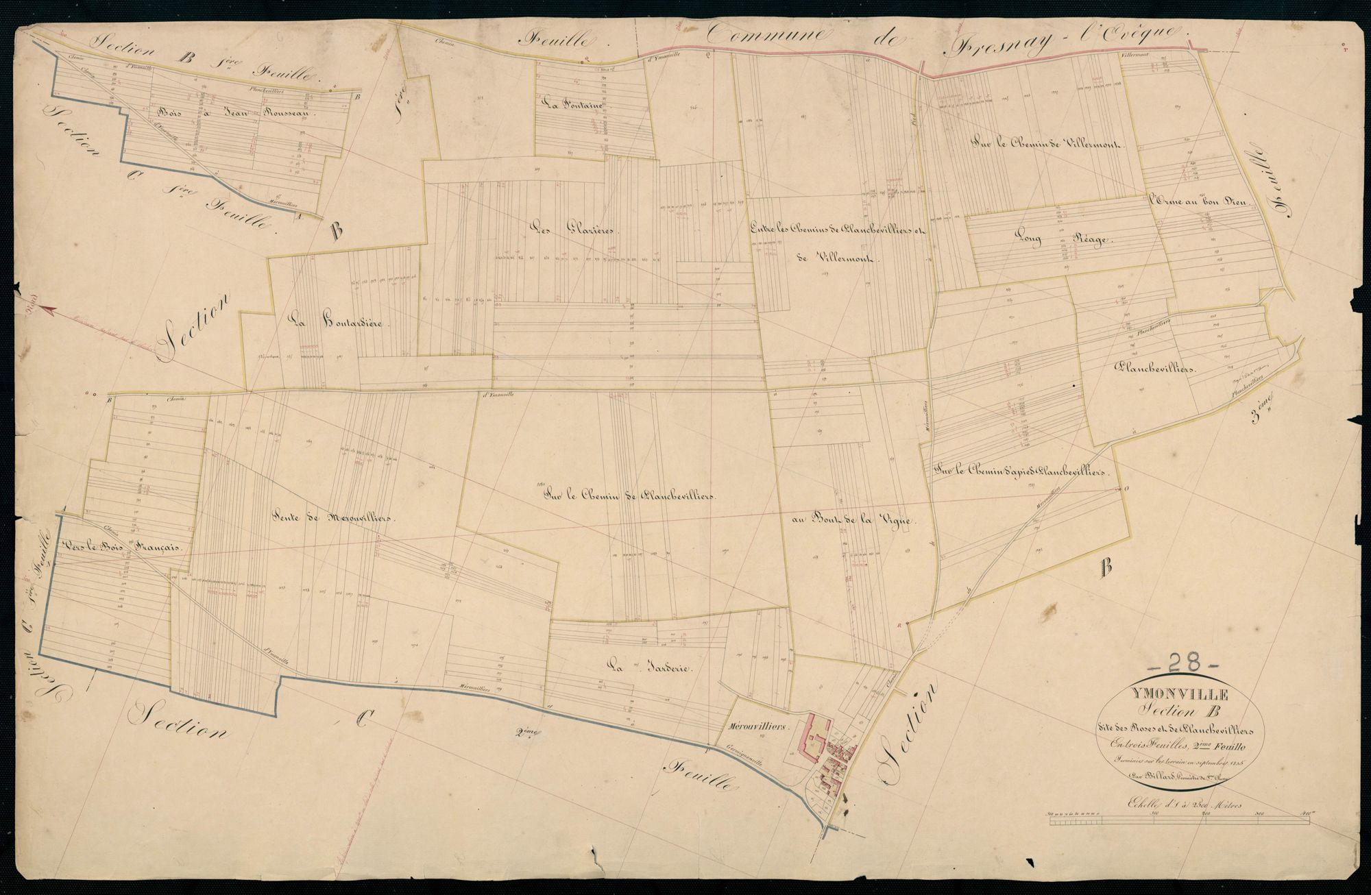 Section B, les Roses et Planchevilliers, feuille 2.