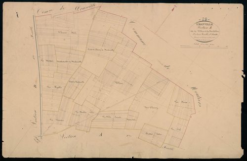 Section A, Villeau et le Bois d'Othon, feuille 1 / Terminée sur le terrain par Monsieur Fissot, Géomètre secondaire.