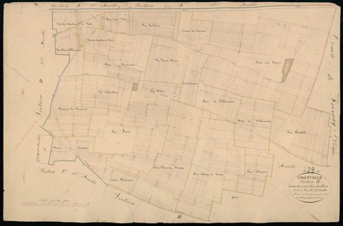 Section B, les Roses et Planchevilliers, feuille 1.