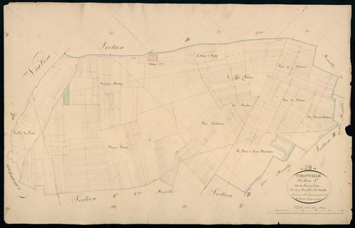 Section C, Pierre-Levée, feuille 1 / Terminée sur le terrain par Monsieur Fissot, Géomètre secondaire.