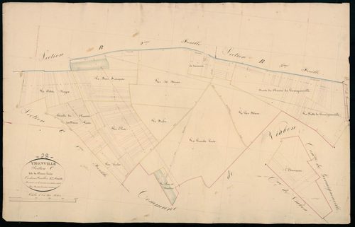 Section C, Pierre-Levée, feuille 2 / Terminée sur le terrain par Monsieur Fissot, Géomètre secondaire.