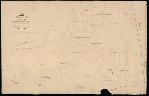 Section D, le Chemin des Anes et d'Ymonville, feuille 1 / Terminée sur le terrain par Monsieur Fissot, Géomètre secondaire.