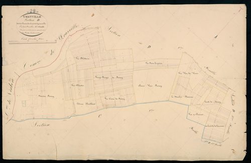 Section D, le Chemin des Anes et d'Ymonville, feuille 2 / Terminée sur le terrain par Monsieur Fissot, Géomètre secondaire.