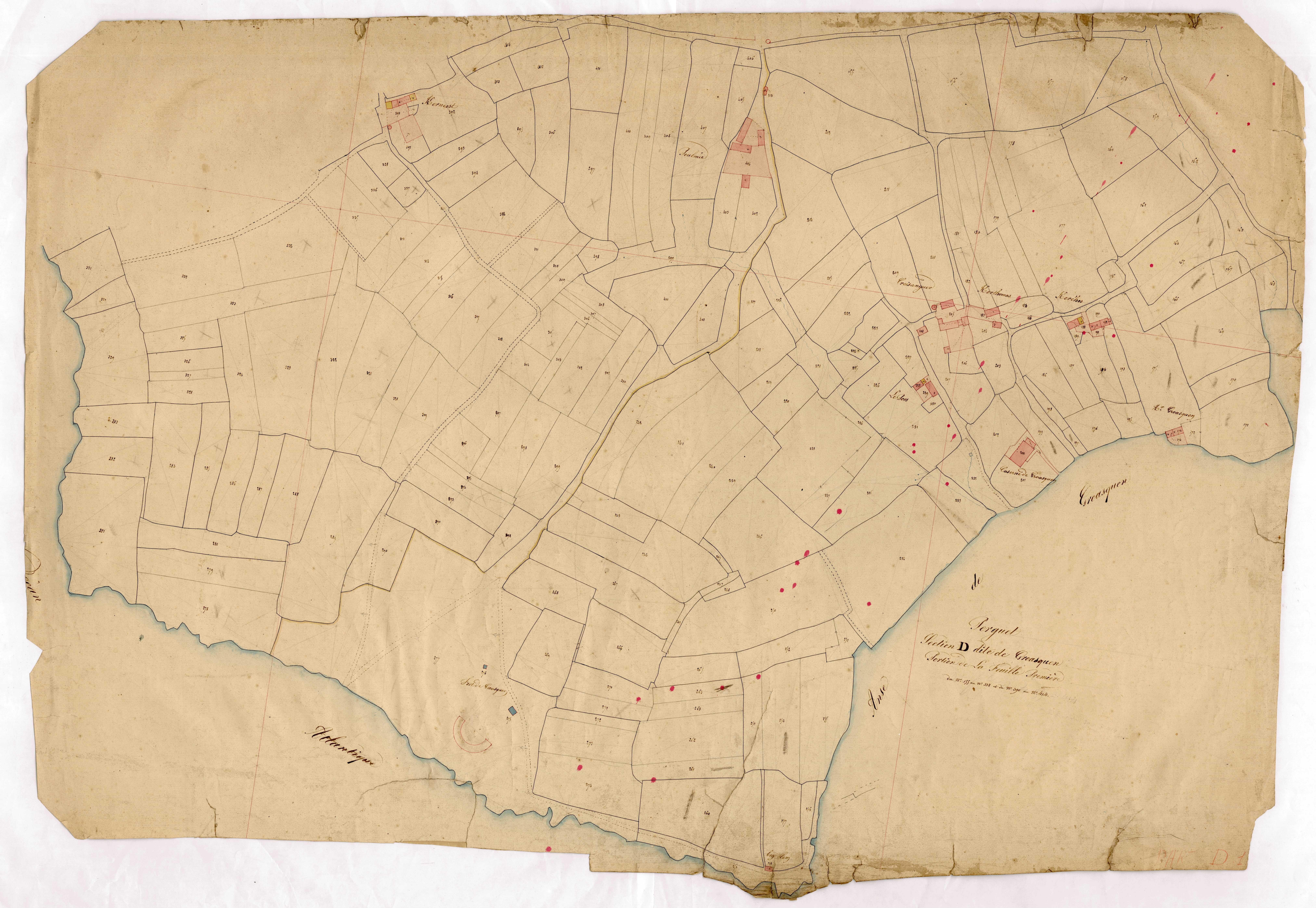 Section D 1 de Groasquen (portion de la feuille 1).