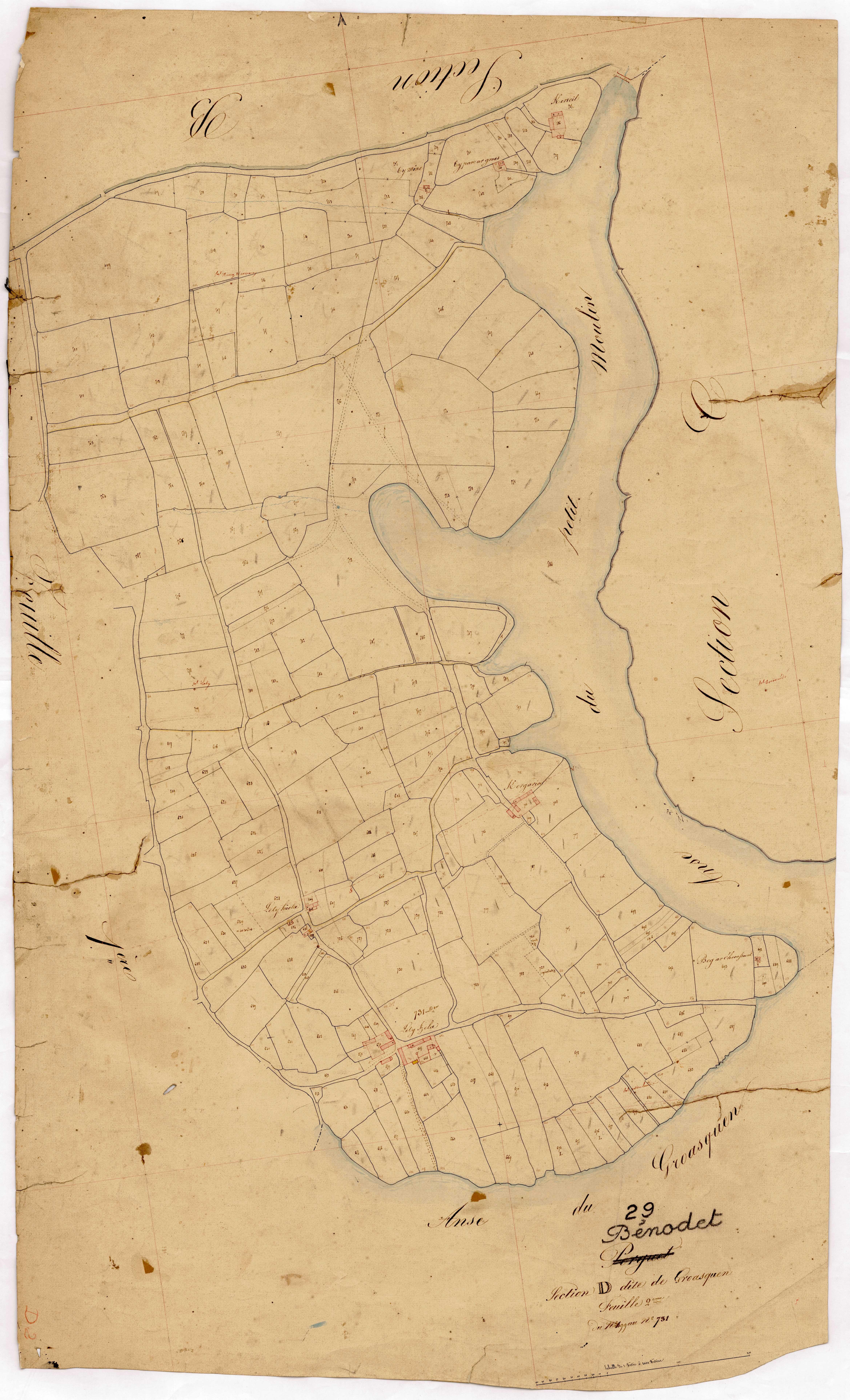 Section D 2 de Groasquen (feuille 2).