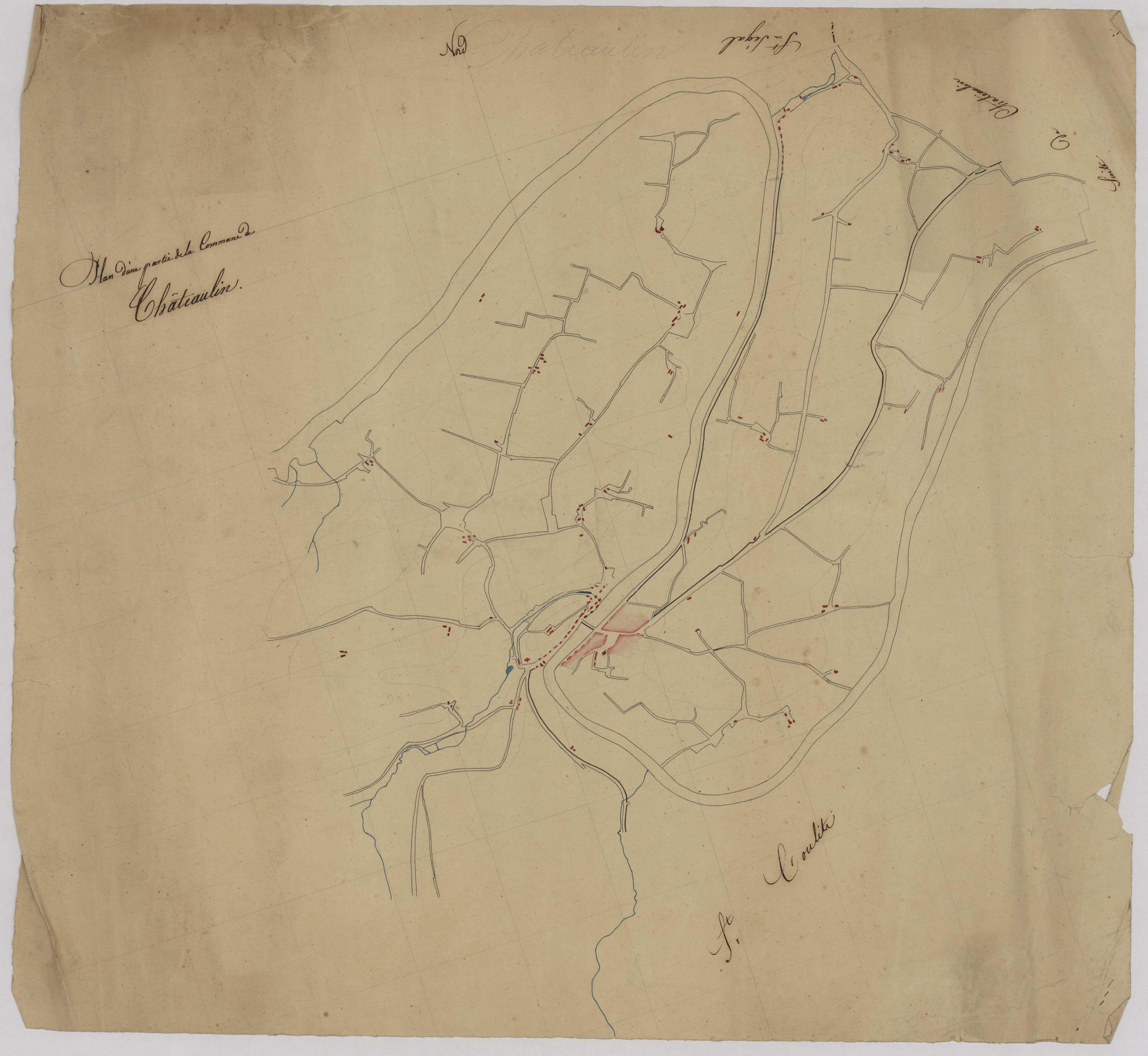 Plan d'une partie de Châteaulin (esquisse).