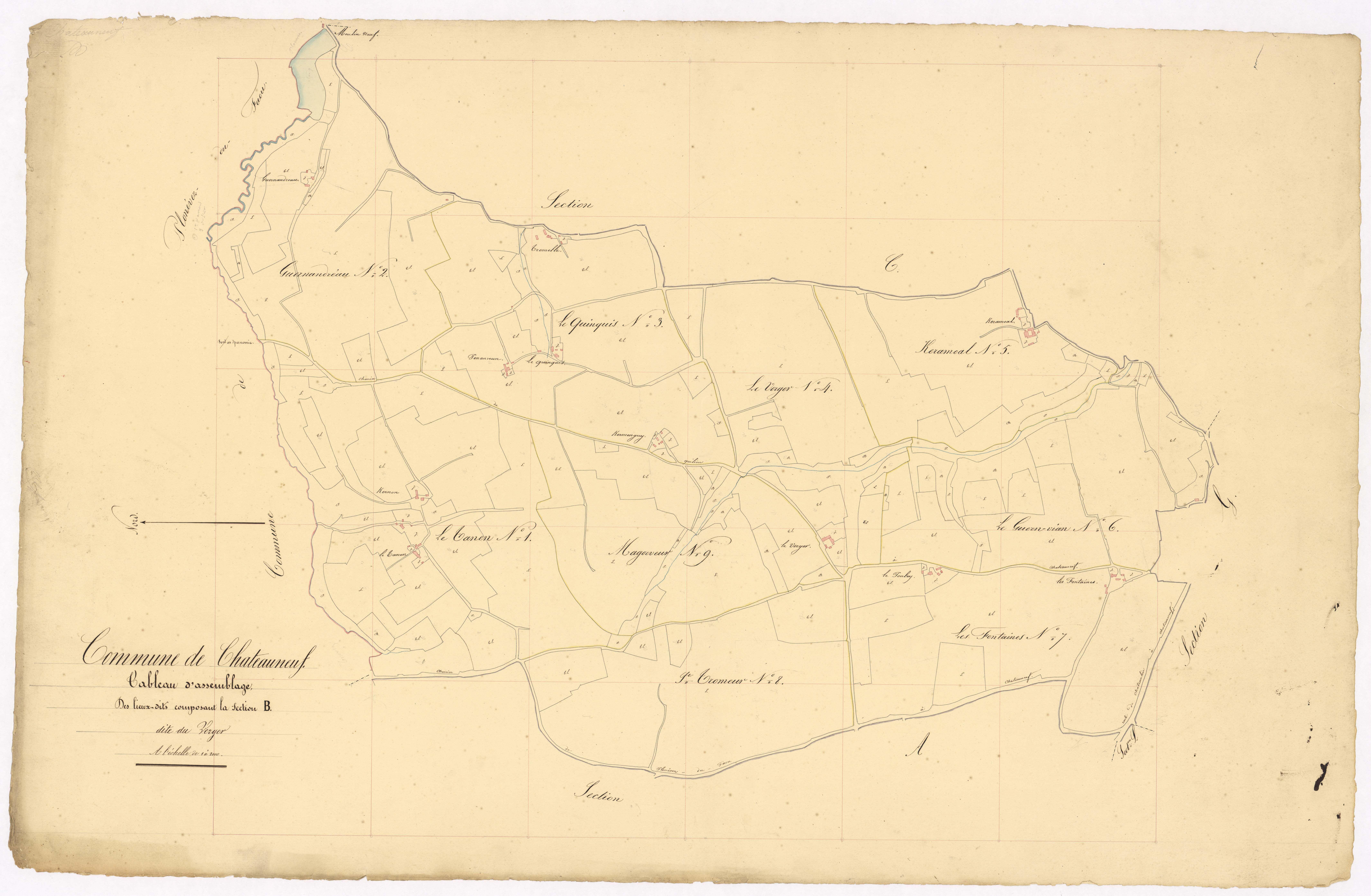 Tableau d'assemblage de la section B.