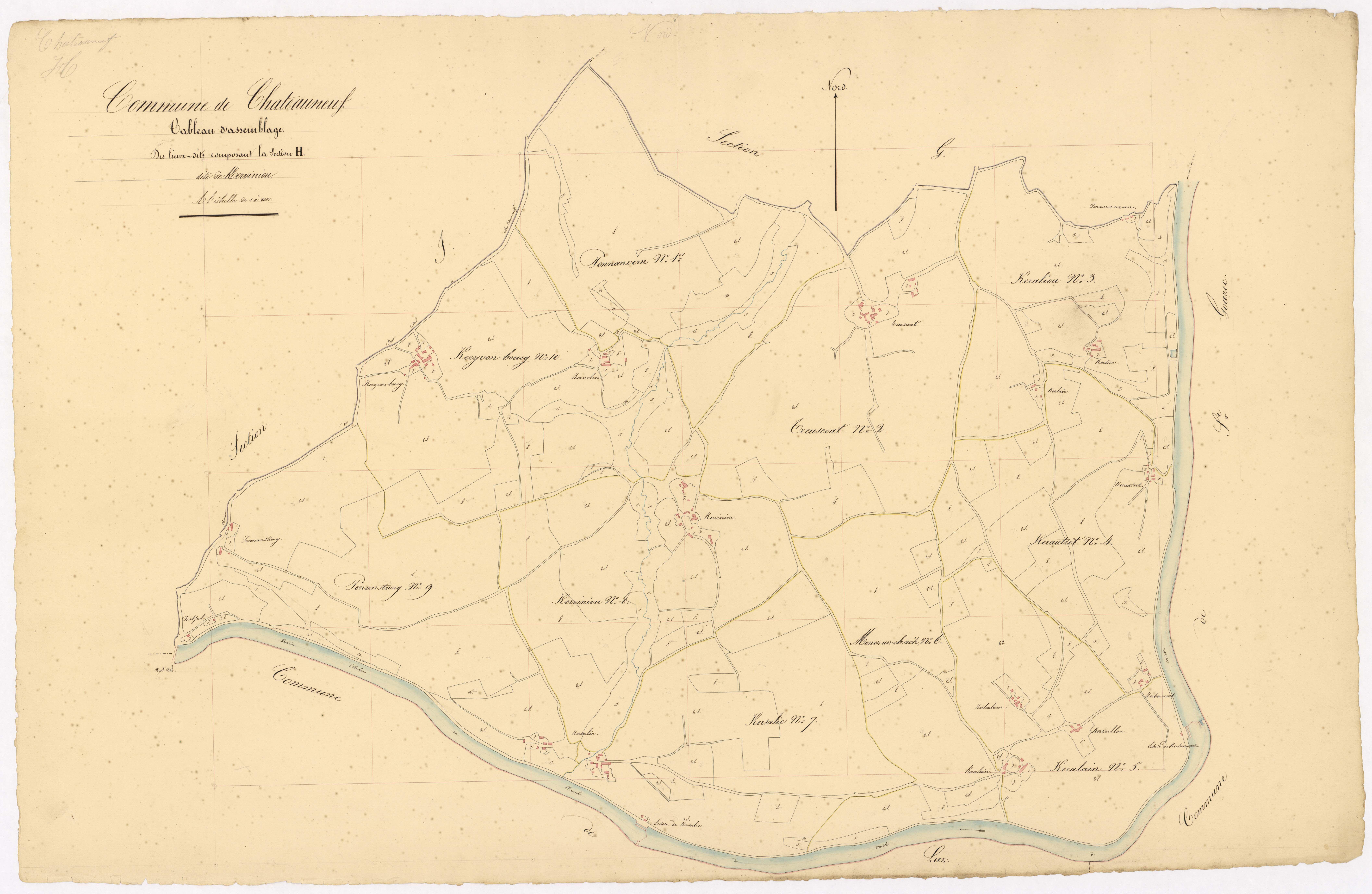 Tableau d'assemblage de la section H.