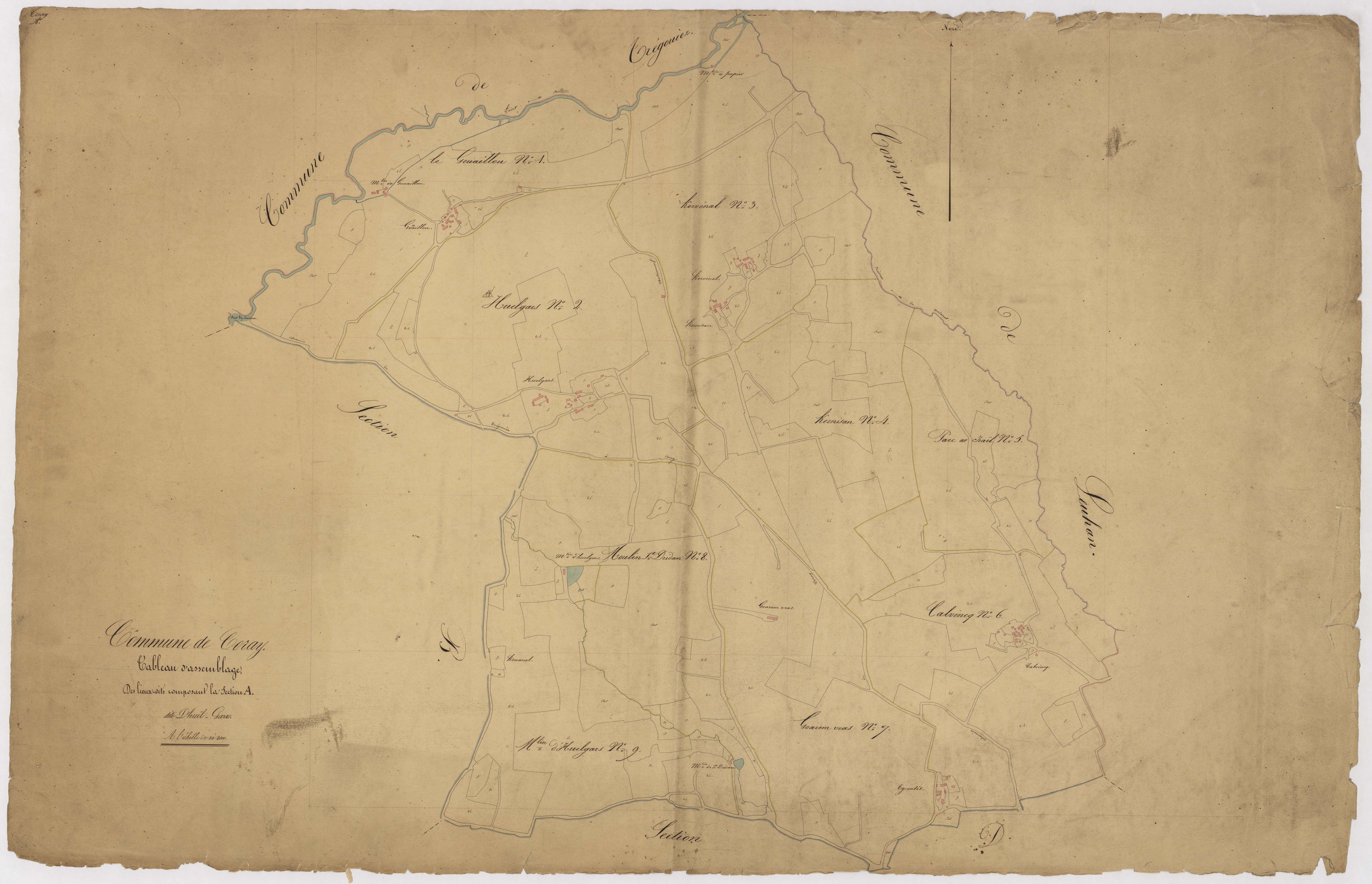 Tableau d'assemblage de la section A.