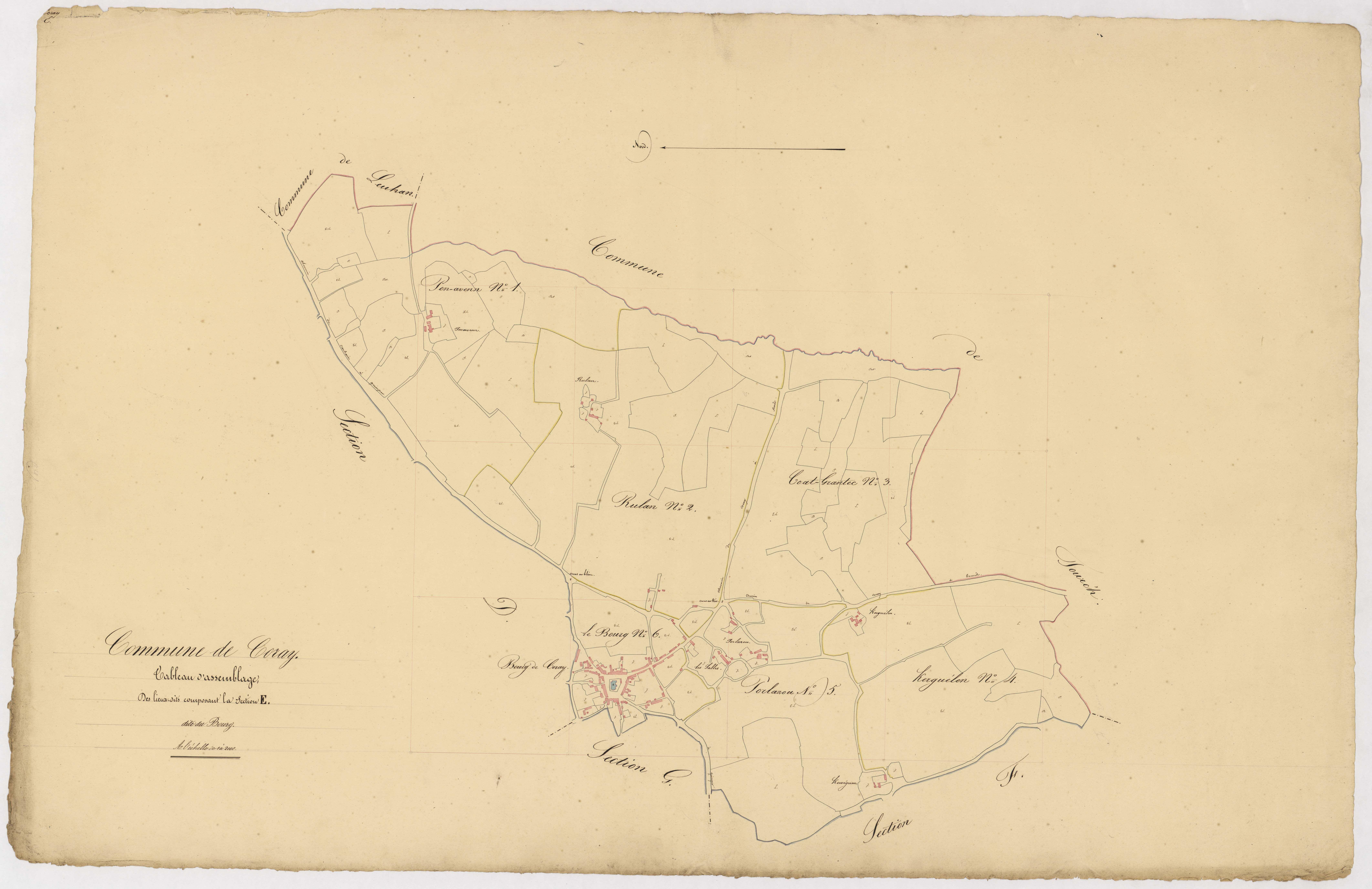 Tableau d'assemblage de la section E.
