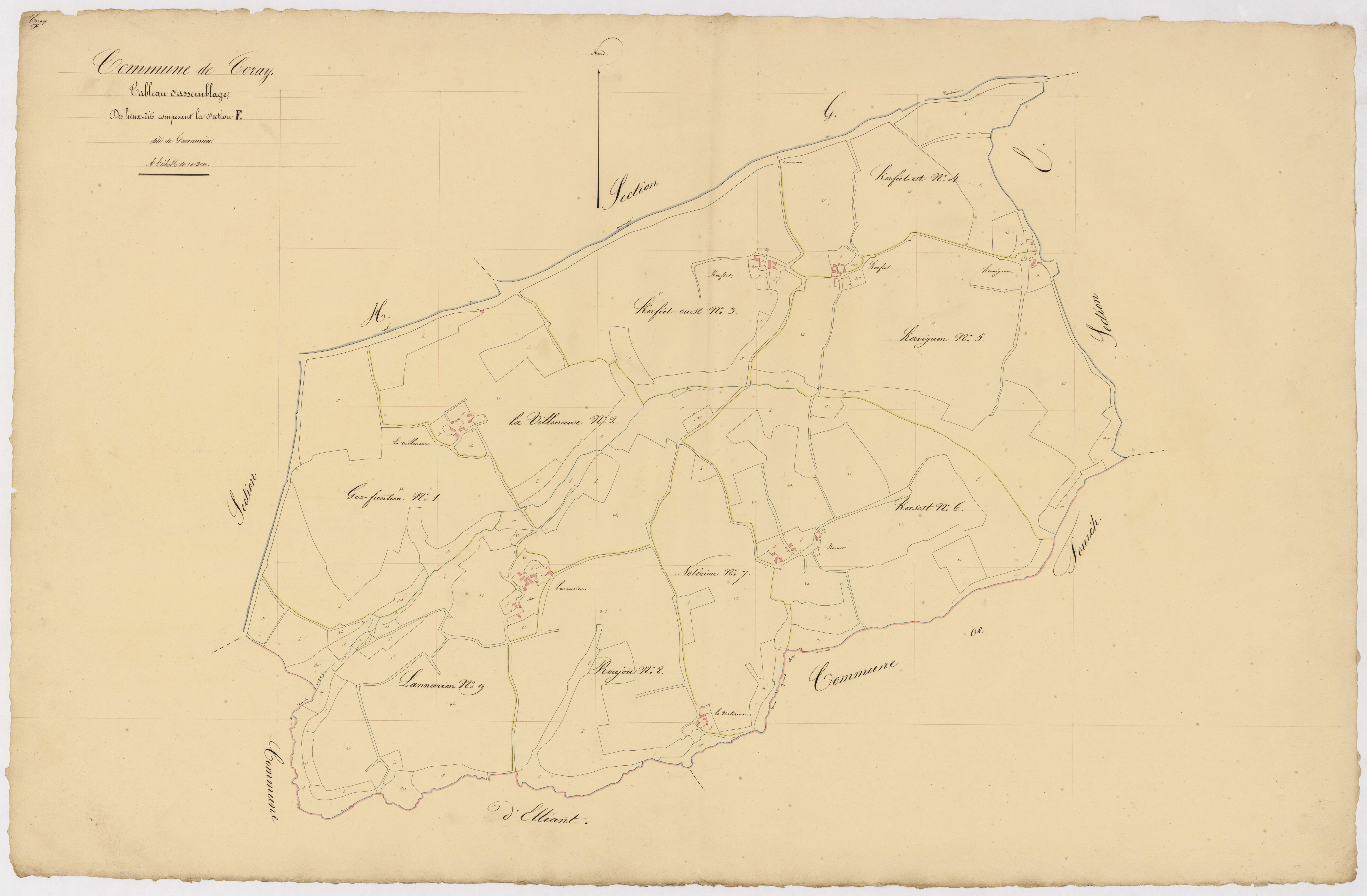 Tableau d'assemblage de la section F.
