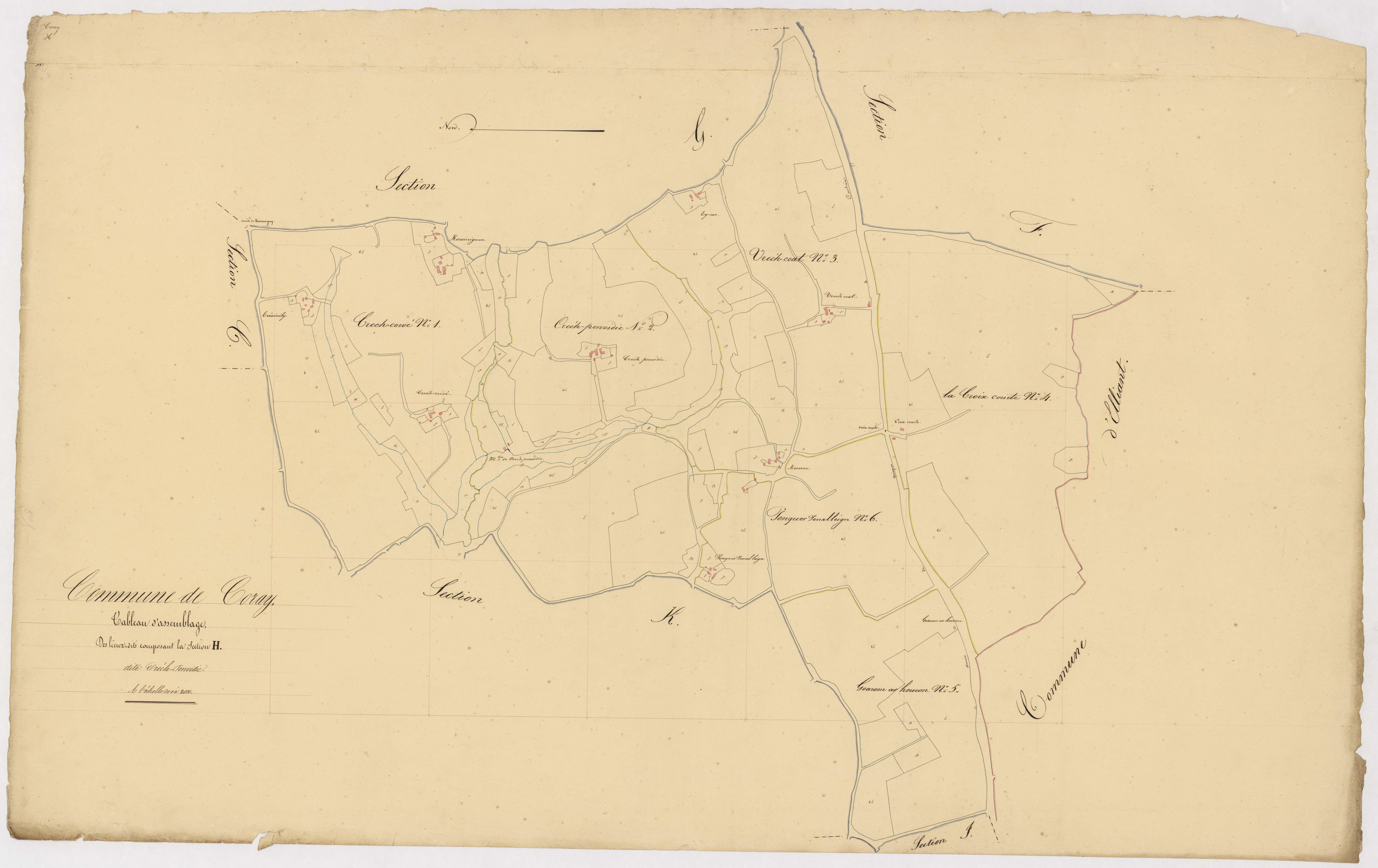 Tableau d'assemblage de la section H.