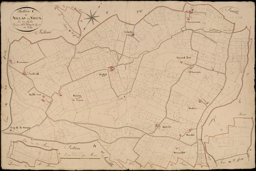 Aillas - -Section C feuille 1 : Aillas-le-Vieux