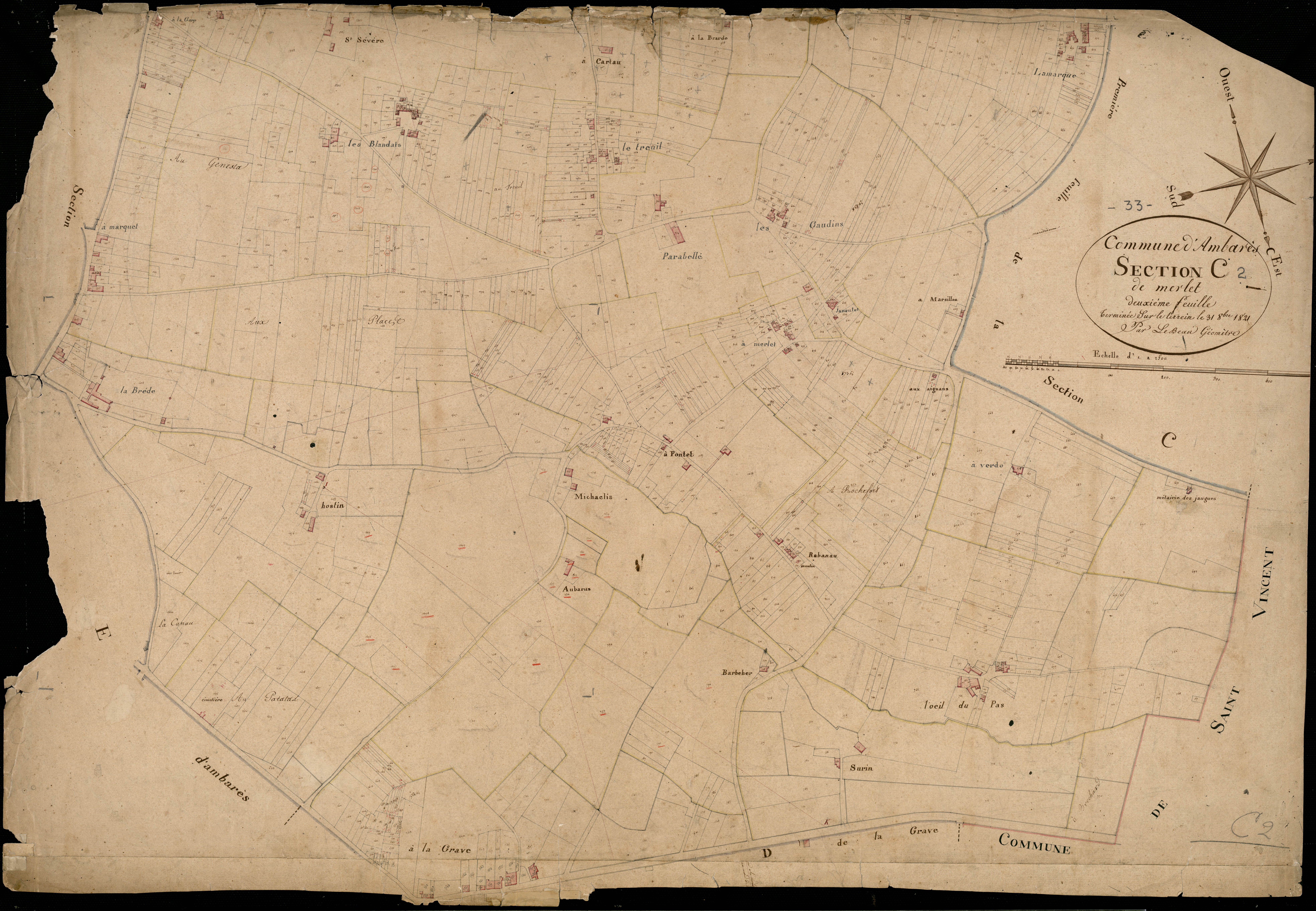 Ambarès-et-Lagrave - -Section C feuille 2 : Merlet