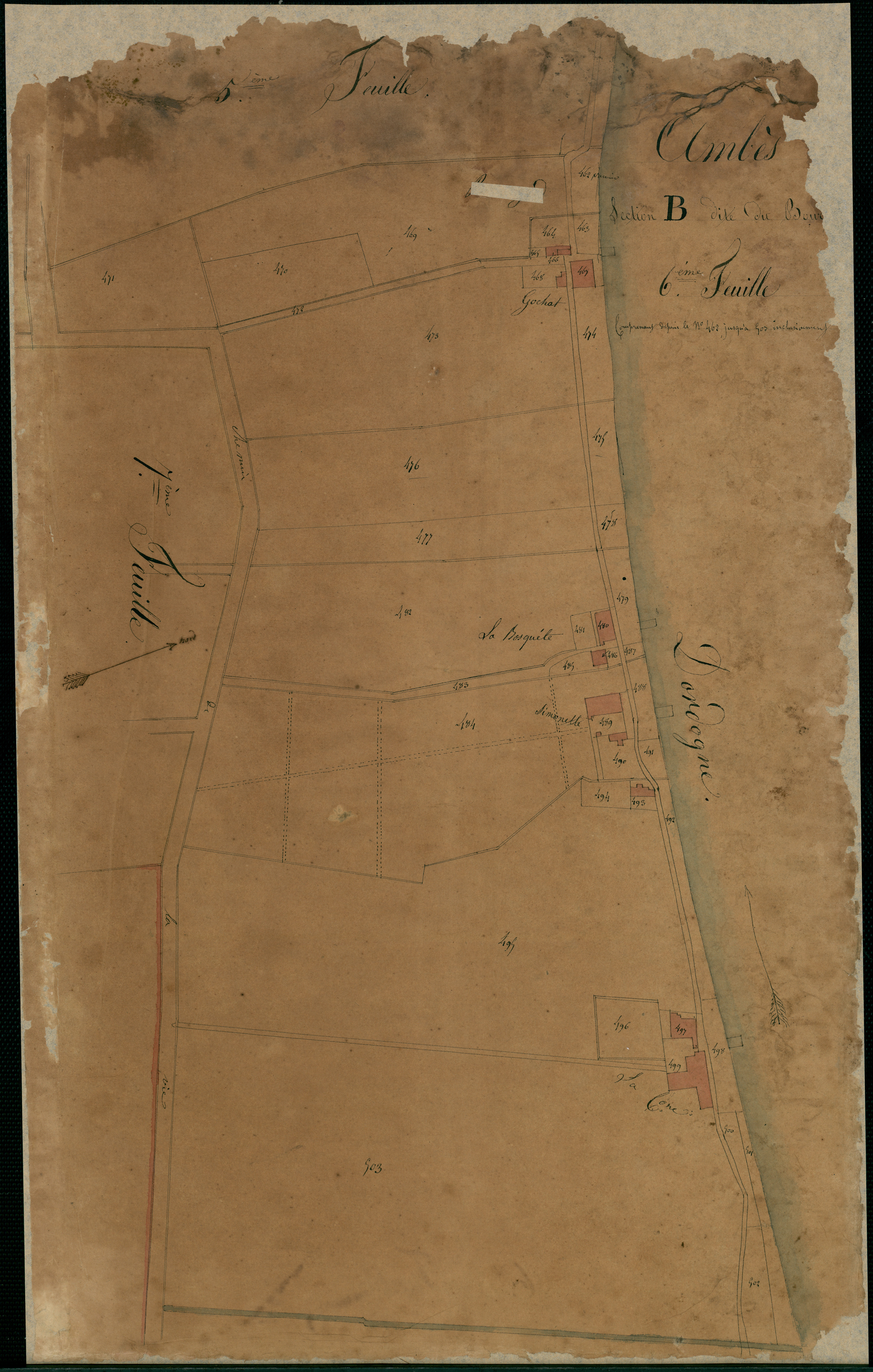 Ambès - -Section B feuille 6 : Le Bourg