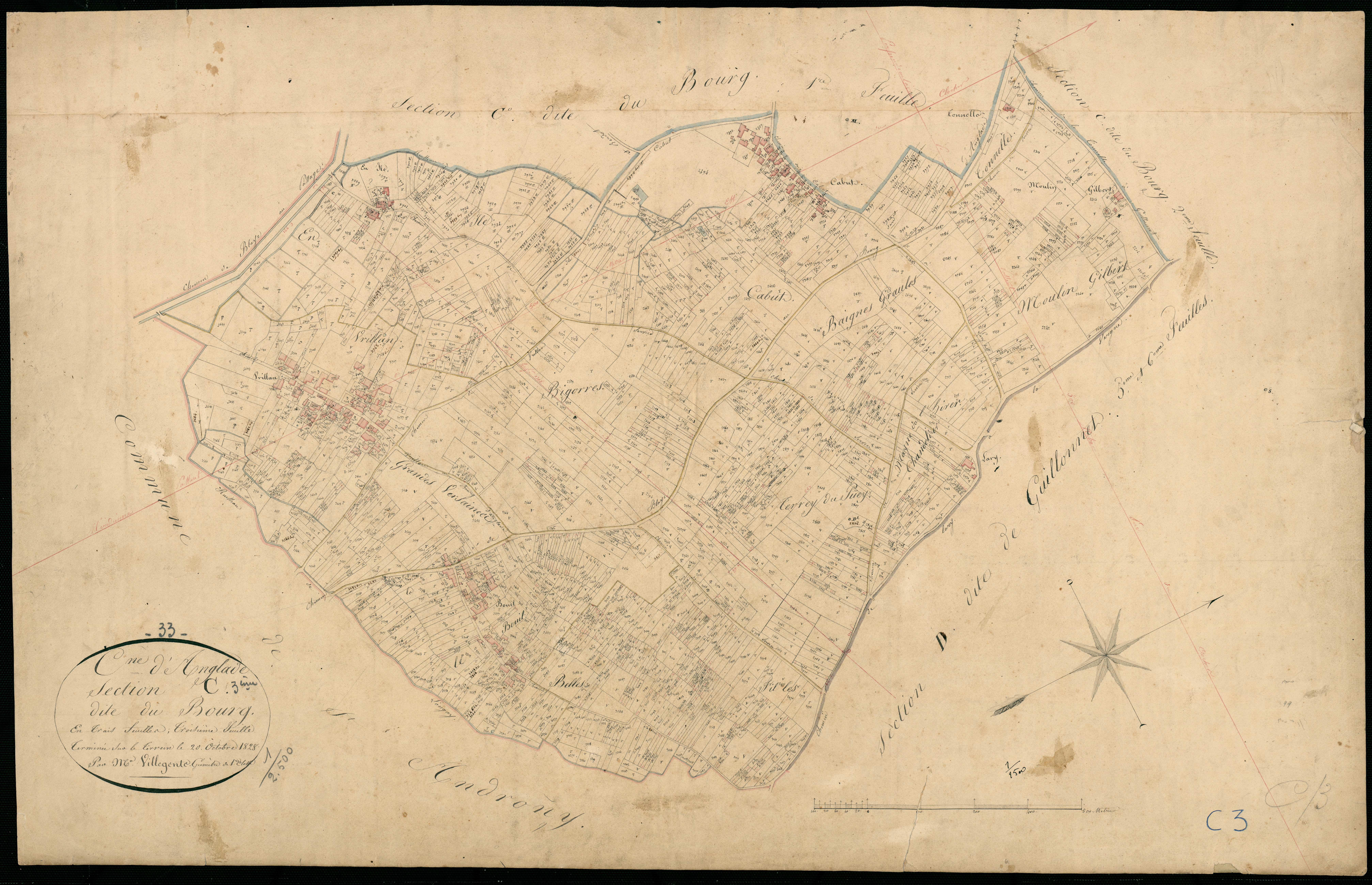 Anglade - -Section C feuille 3 : Le Bourg