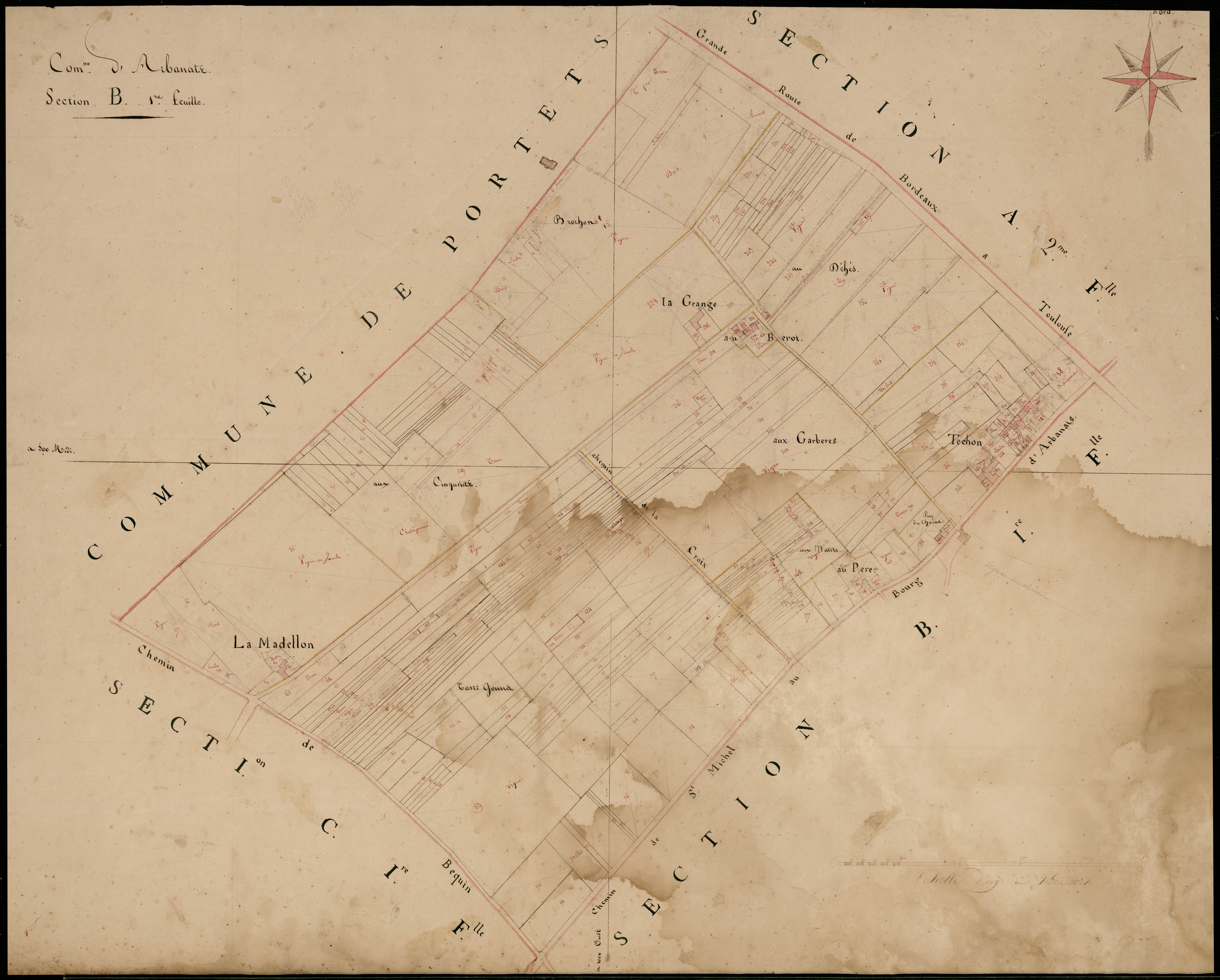 Arbanats - -Section B feuille 1 :
