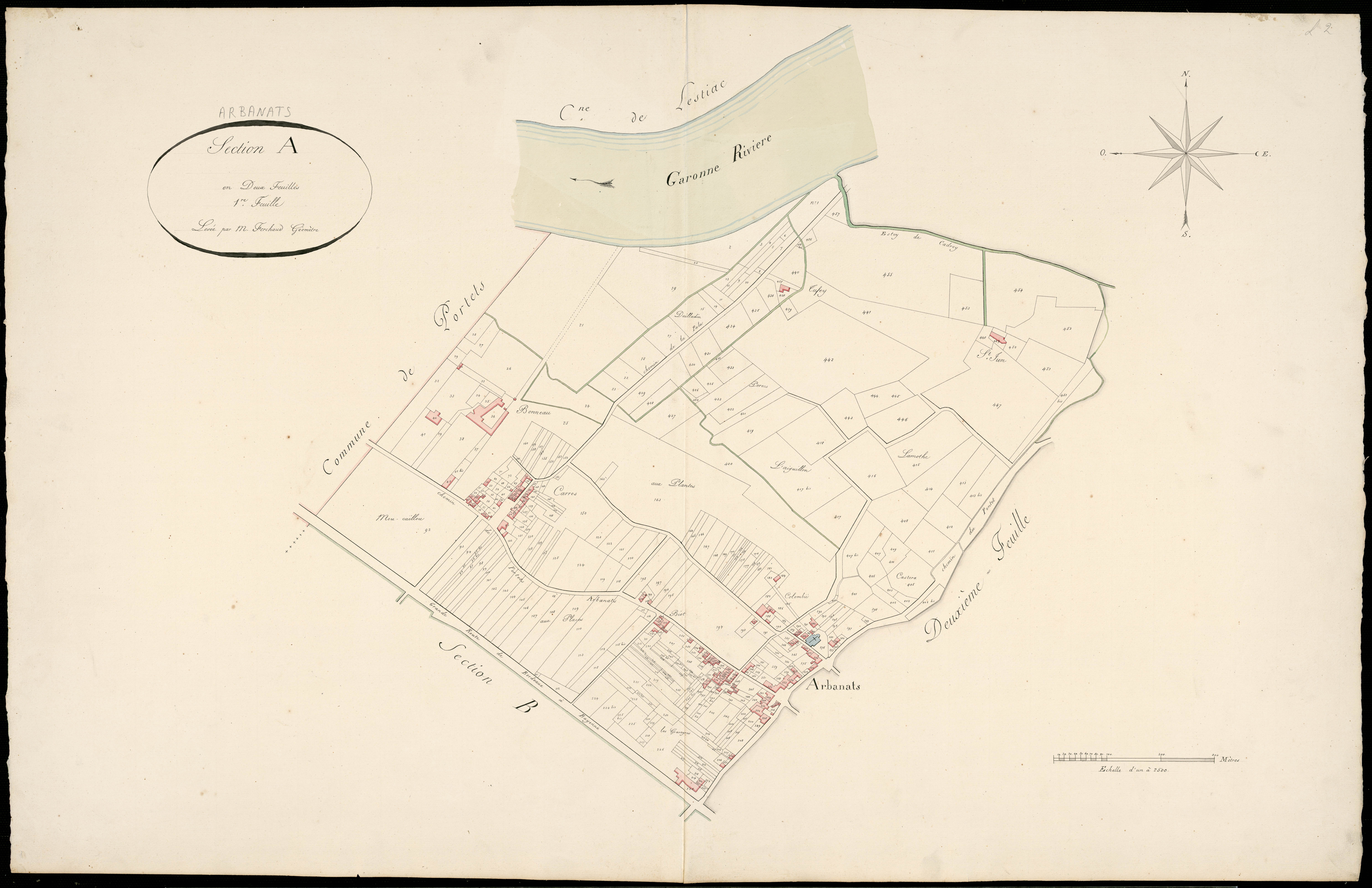 Arbanats - -Section A feuille 1 :