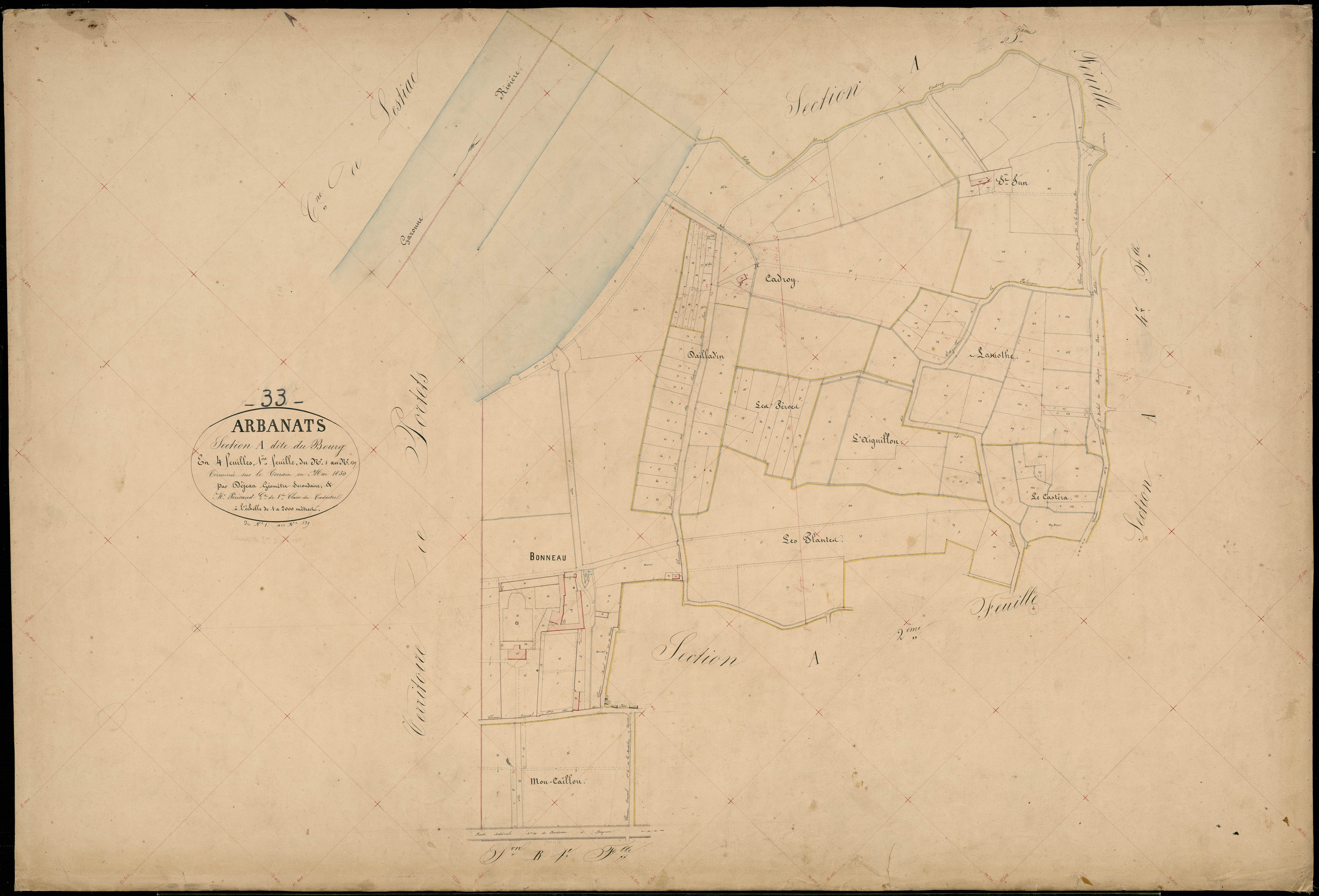 Arbanats - -Section A feuille 1 : Le Bourg