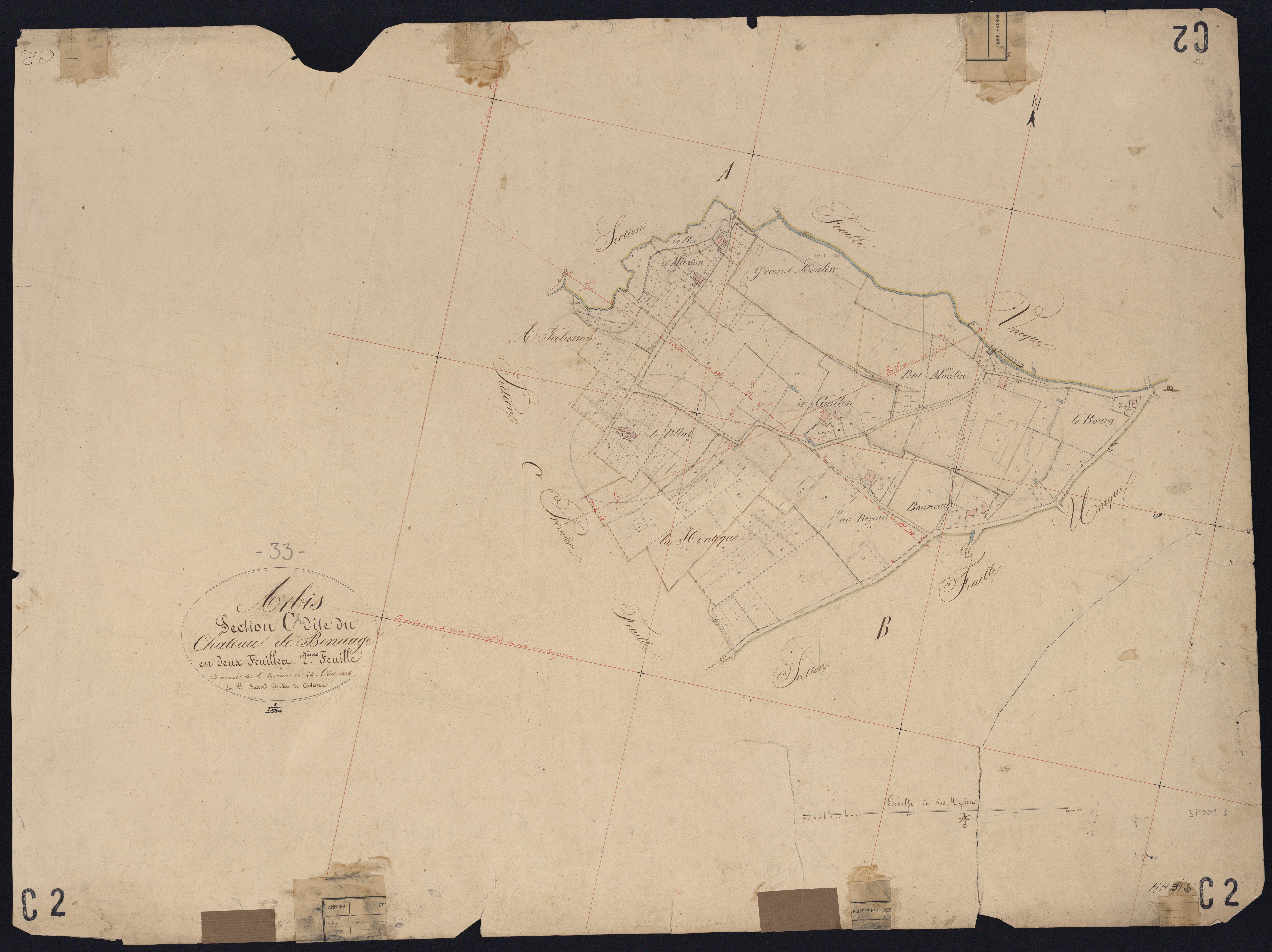 Arbis - -Section C feuille 2 : Château-de-Benauge