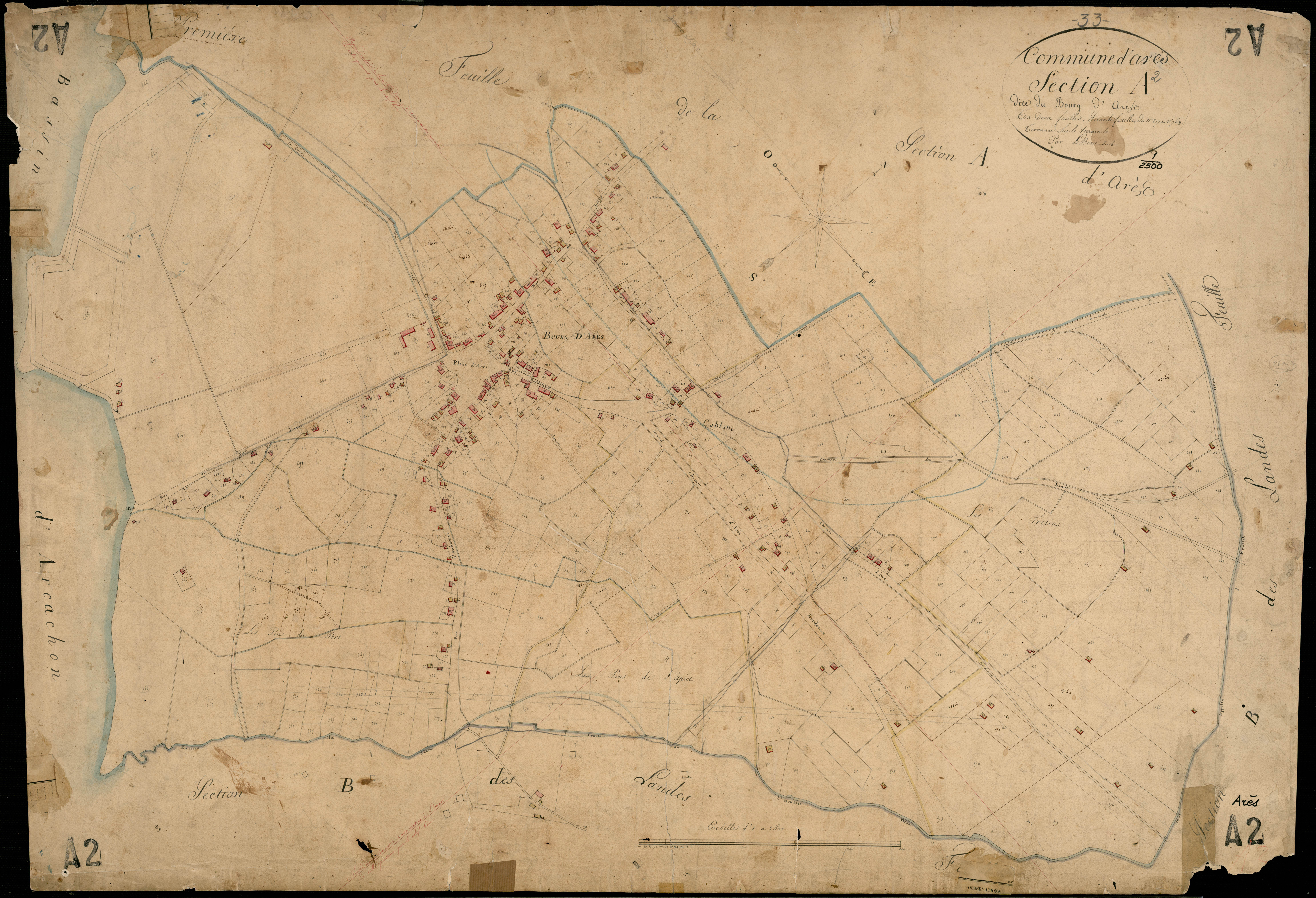 Arès - -Section A feuille 2 : Le Bourg