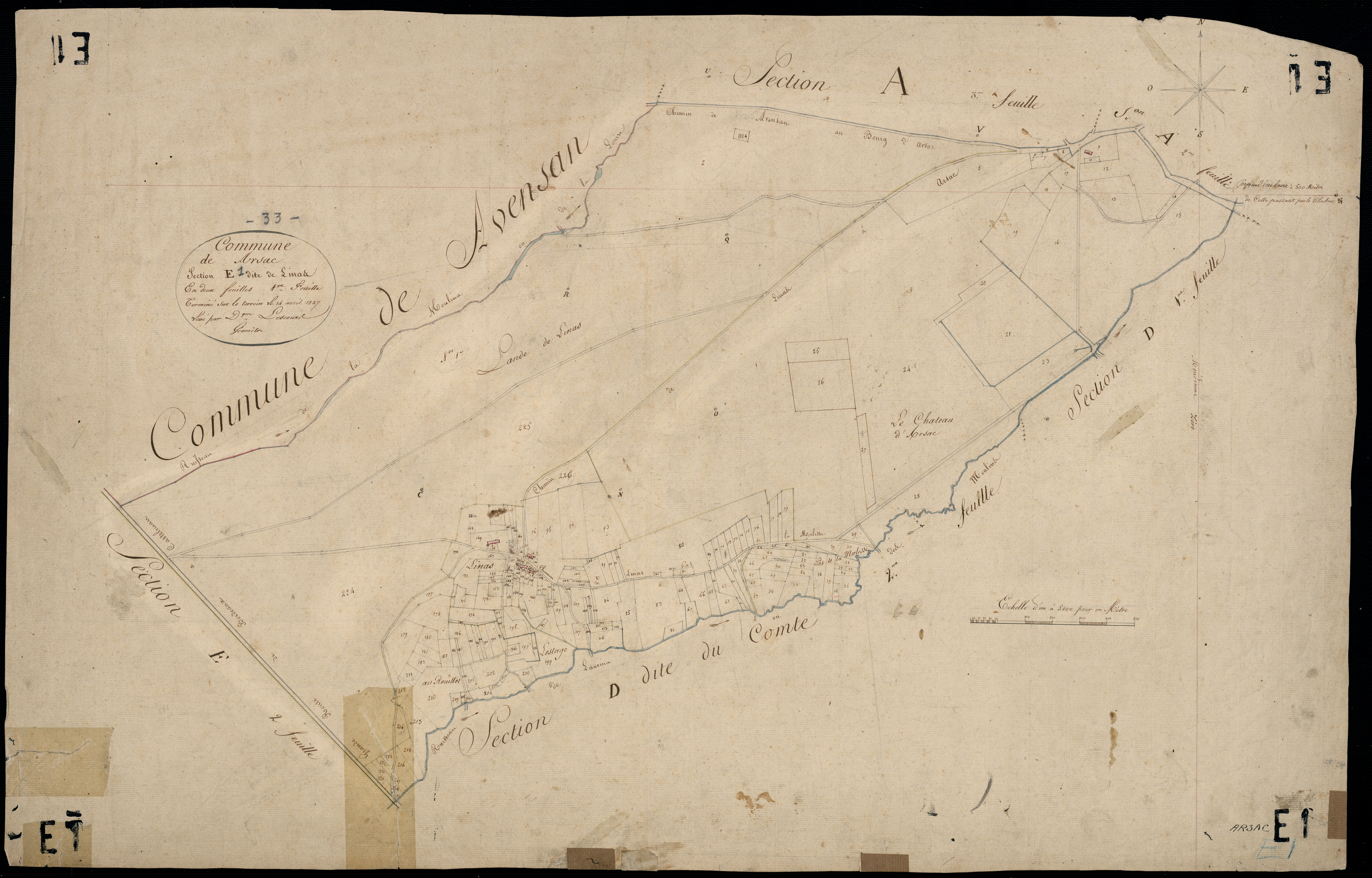 Arsac - -Section E feuille 1 : Le Linas