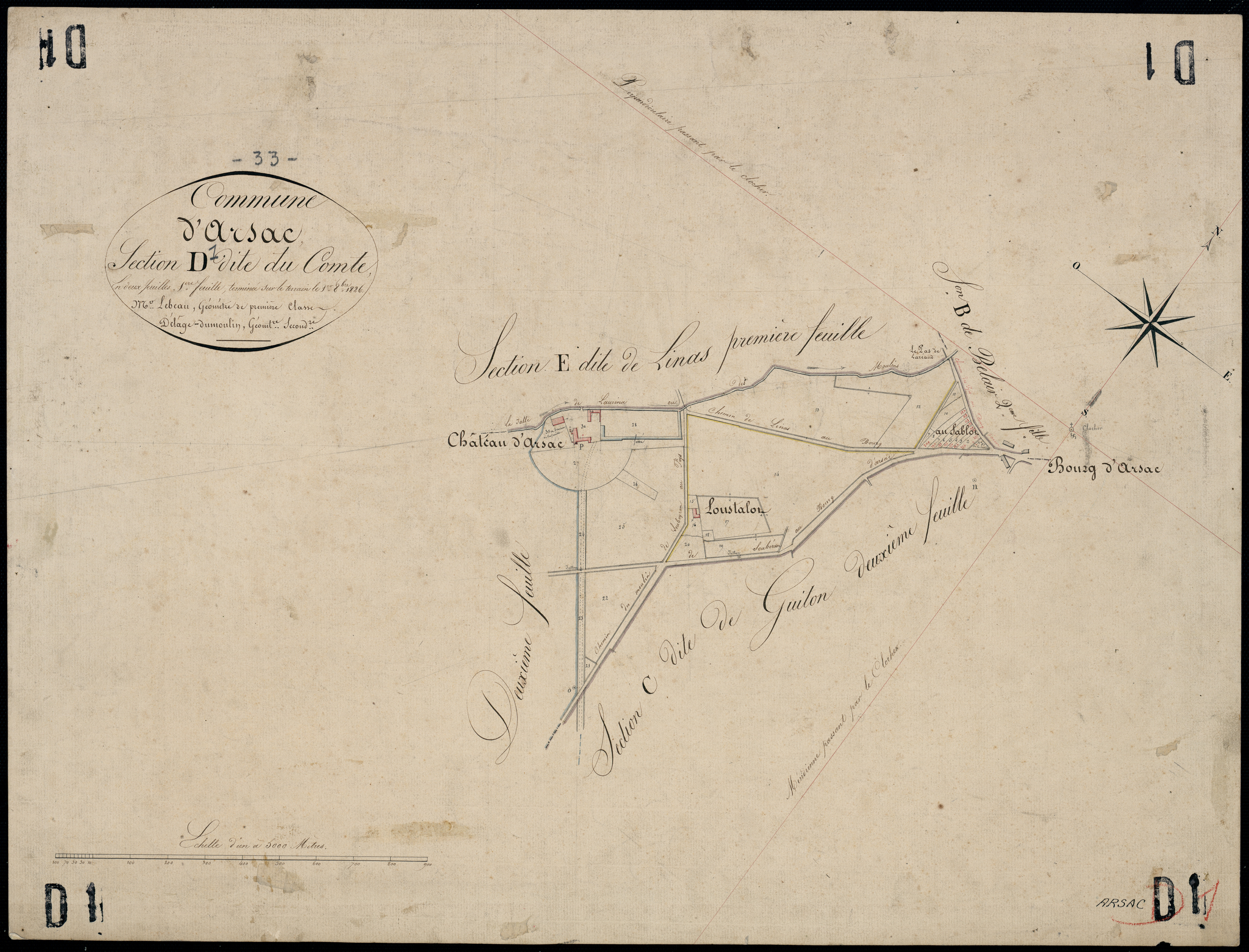 Arsac - -Section D feuille 1 : Le Comte