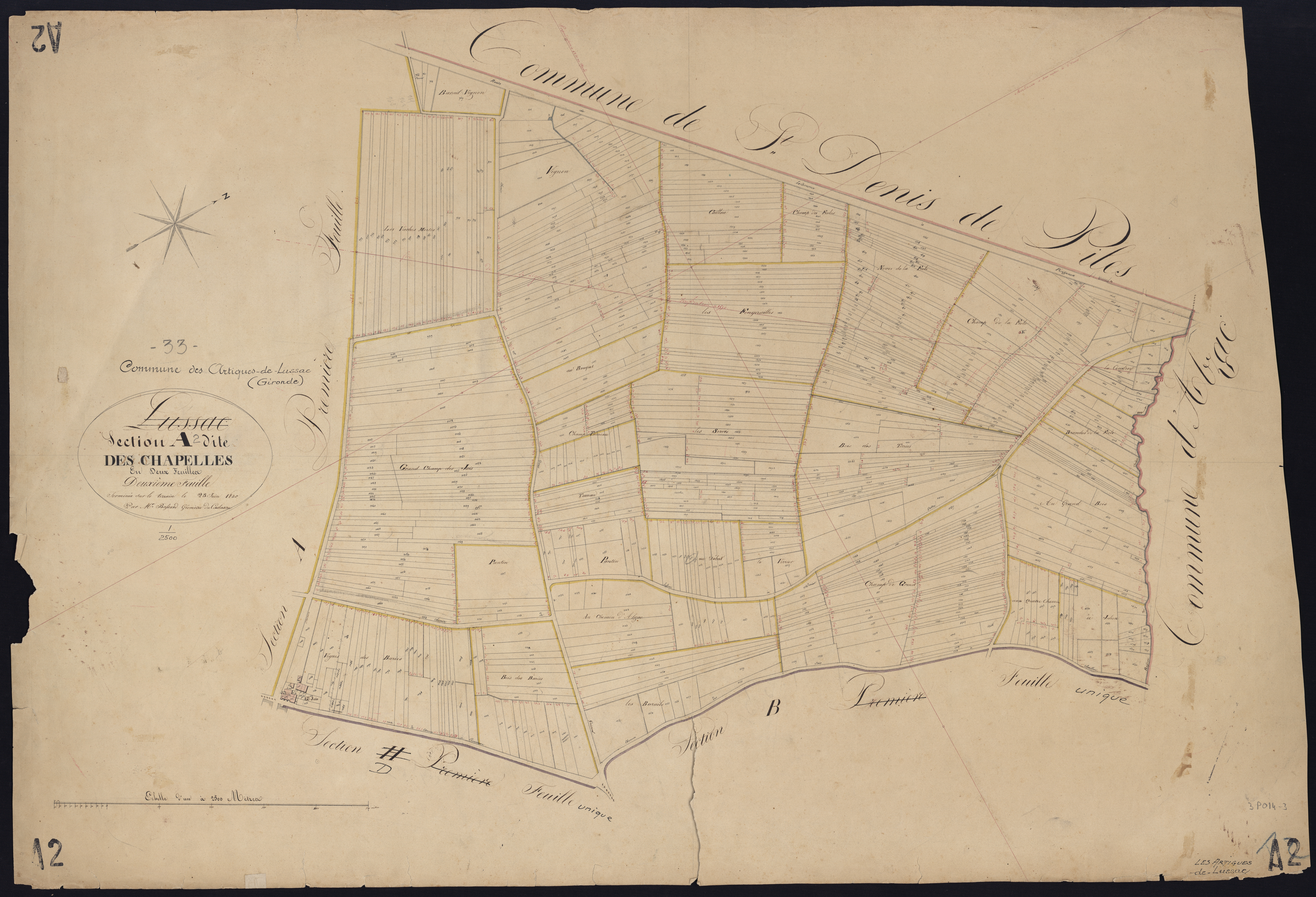 Artigues-de-Lussac - -Section A feuille 2 : Les Chapelles