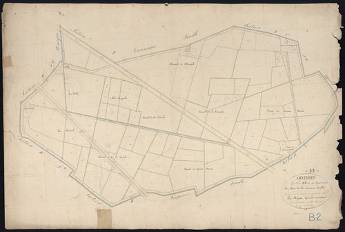 Arveyres - -Section B feuille 2 : Le Grand-Marais