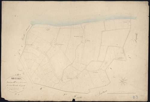 Arveyres - -Section B feuille 3 : Le Grand-Marais