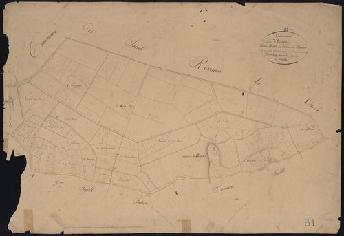 Asques - -Section B feuille 1 : Château-de-Barès