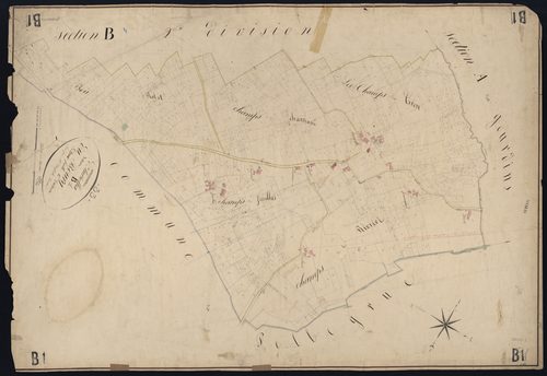 Auriolles - -Section B feuille 1 : Le Bourg