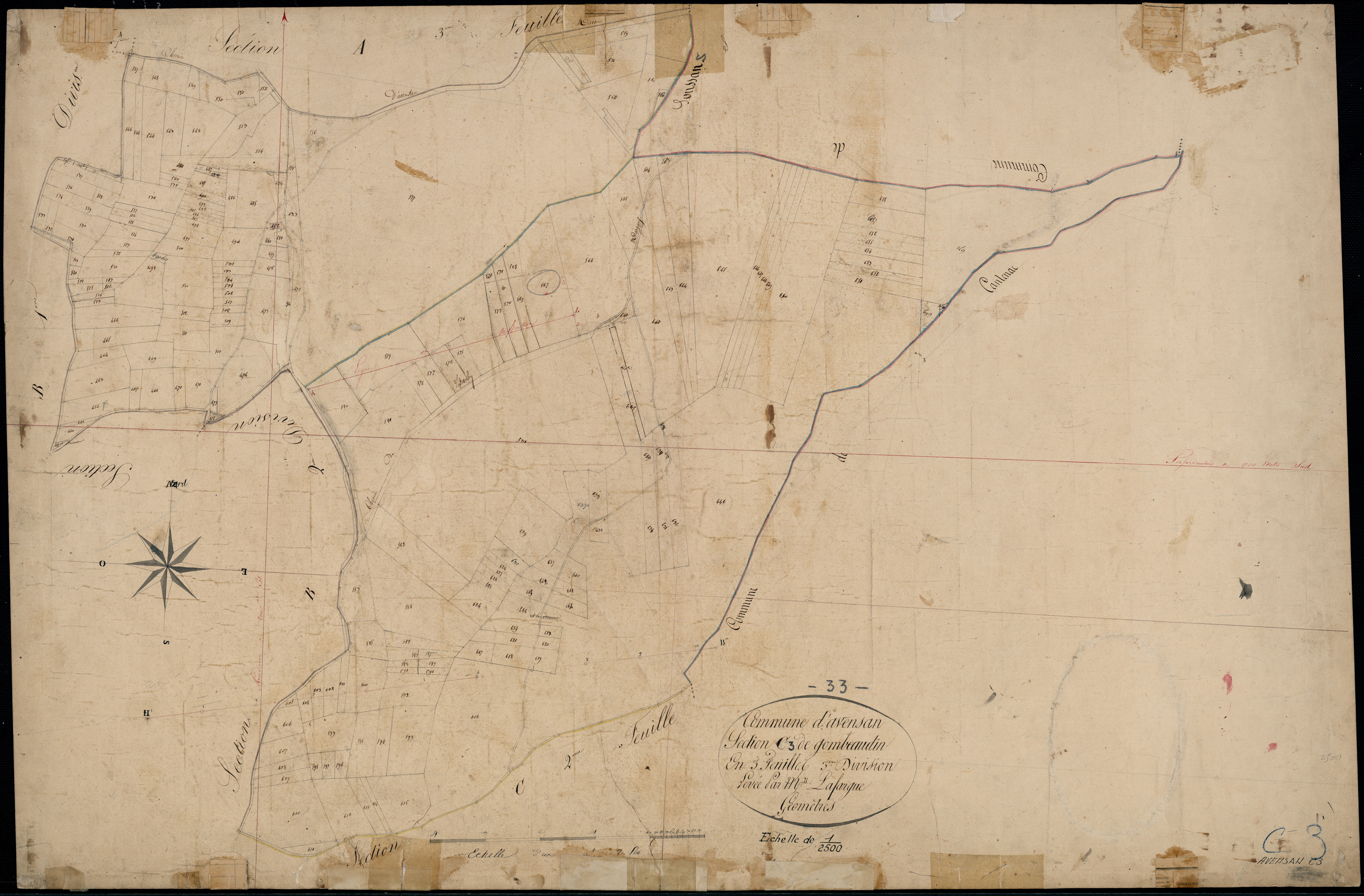 Avensan - -Section C feuille 3 : Gombeaudin