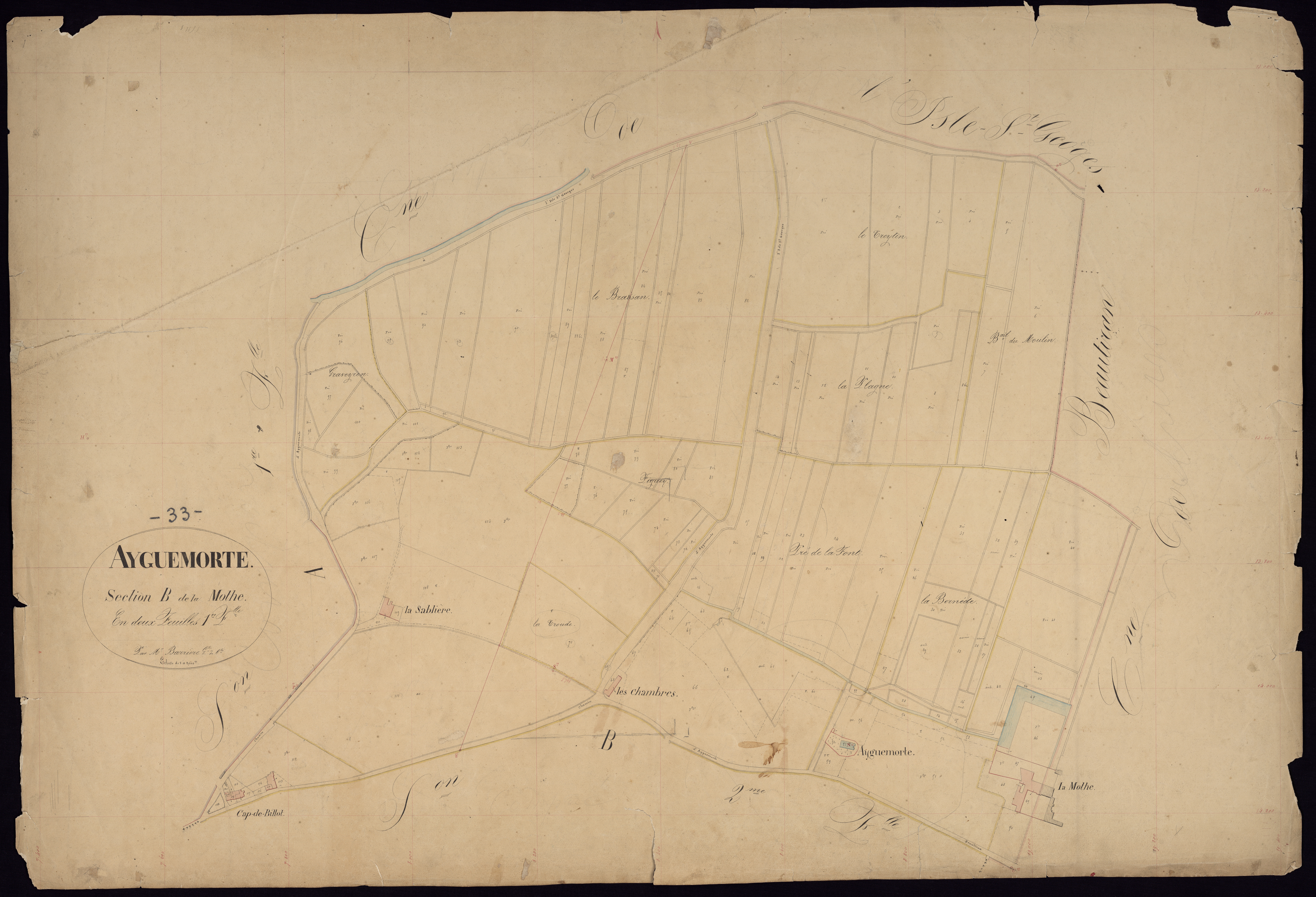 Ayguemorte-les-Graves - -Section B feuille 1 : La Mothe