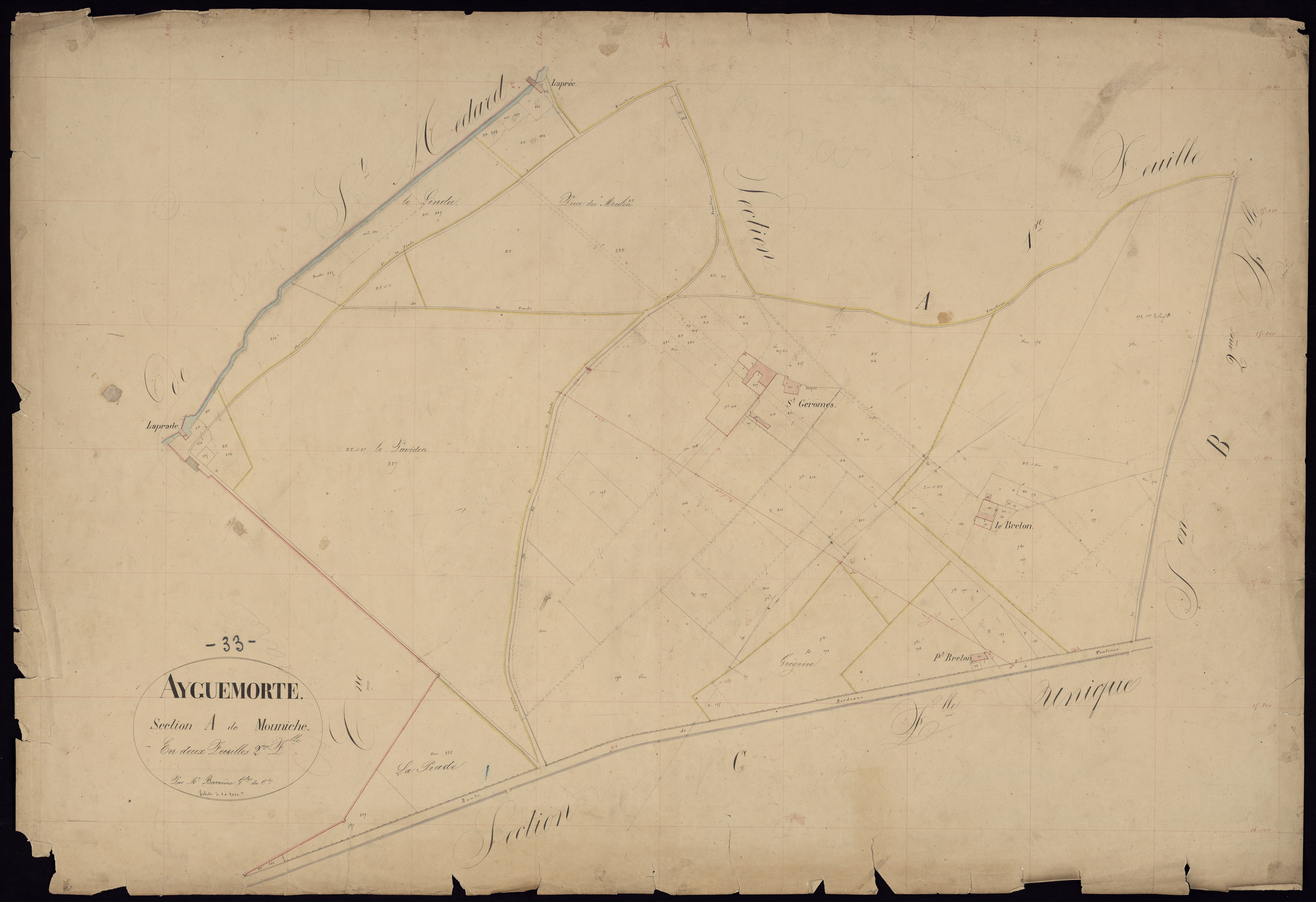 Ayguemorte-les-Graves - -Section A feuille 2 : Mouniche
