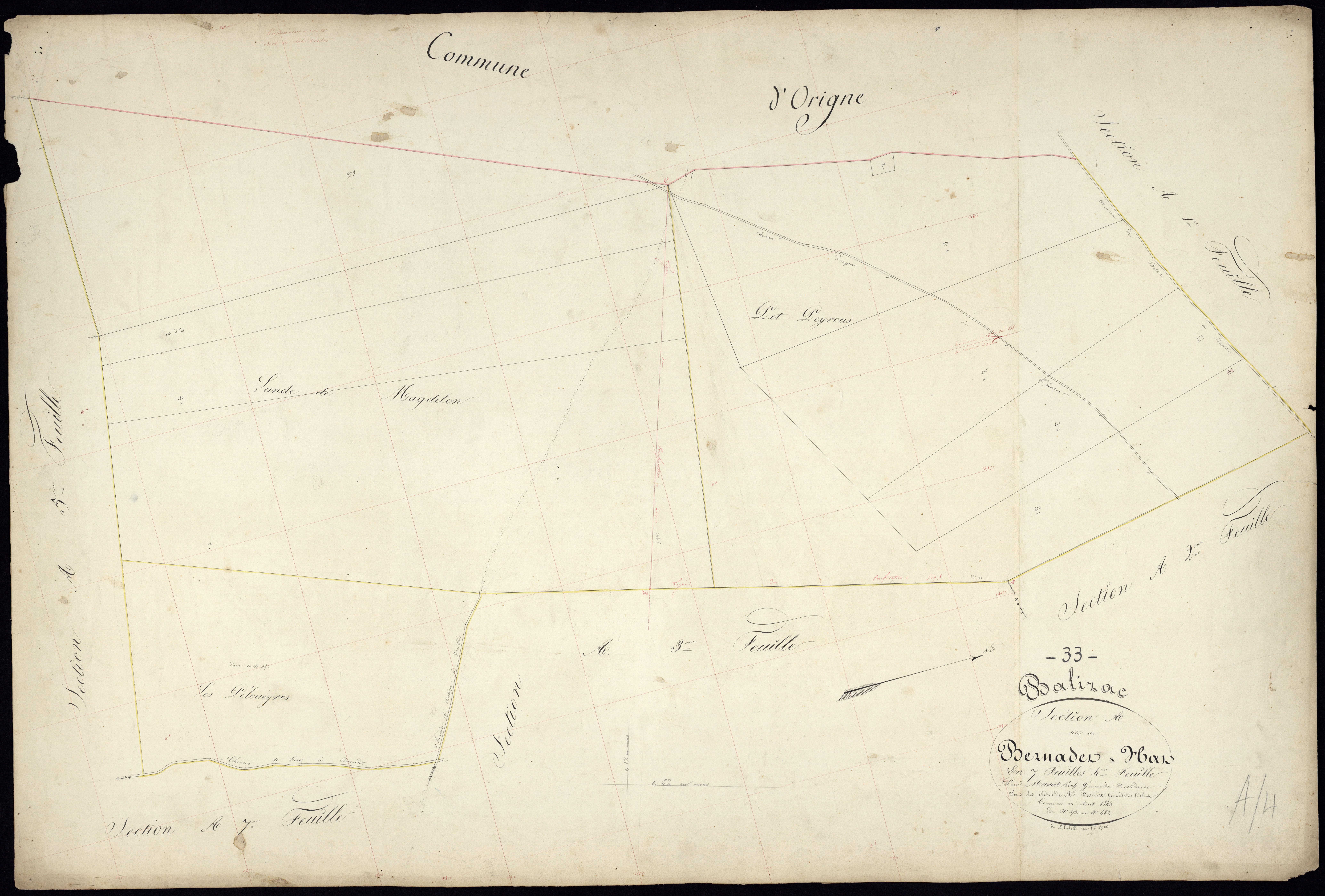 Balizac - -Section A feuille 4 : Bernadet et Hat