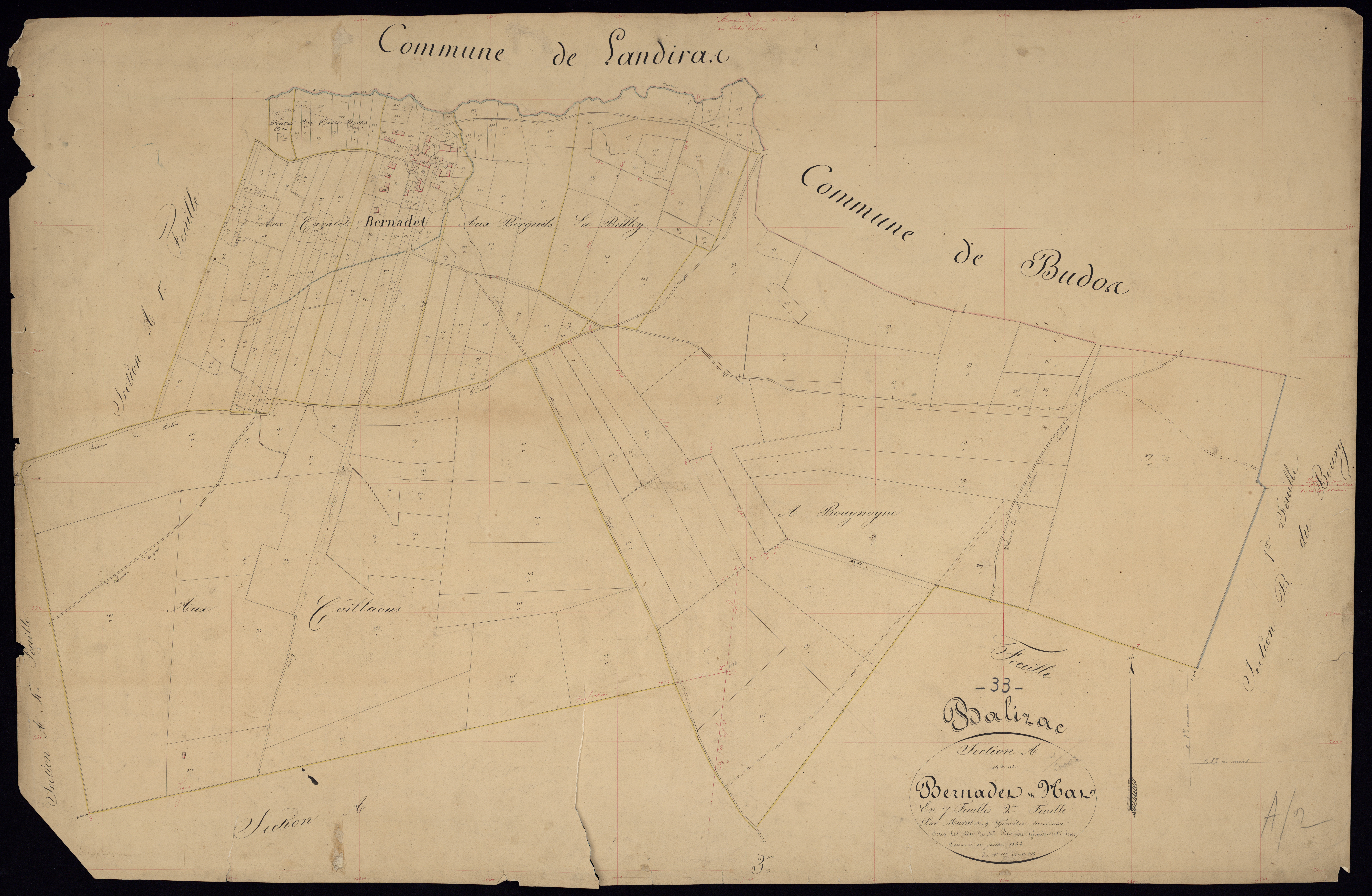 Balizac - -Section A feuille 2 : Bernadet et Hat