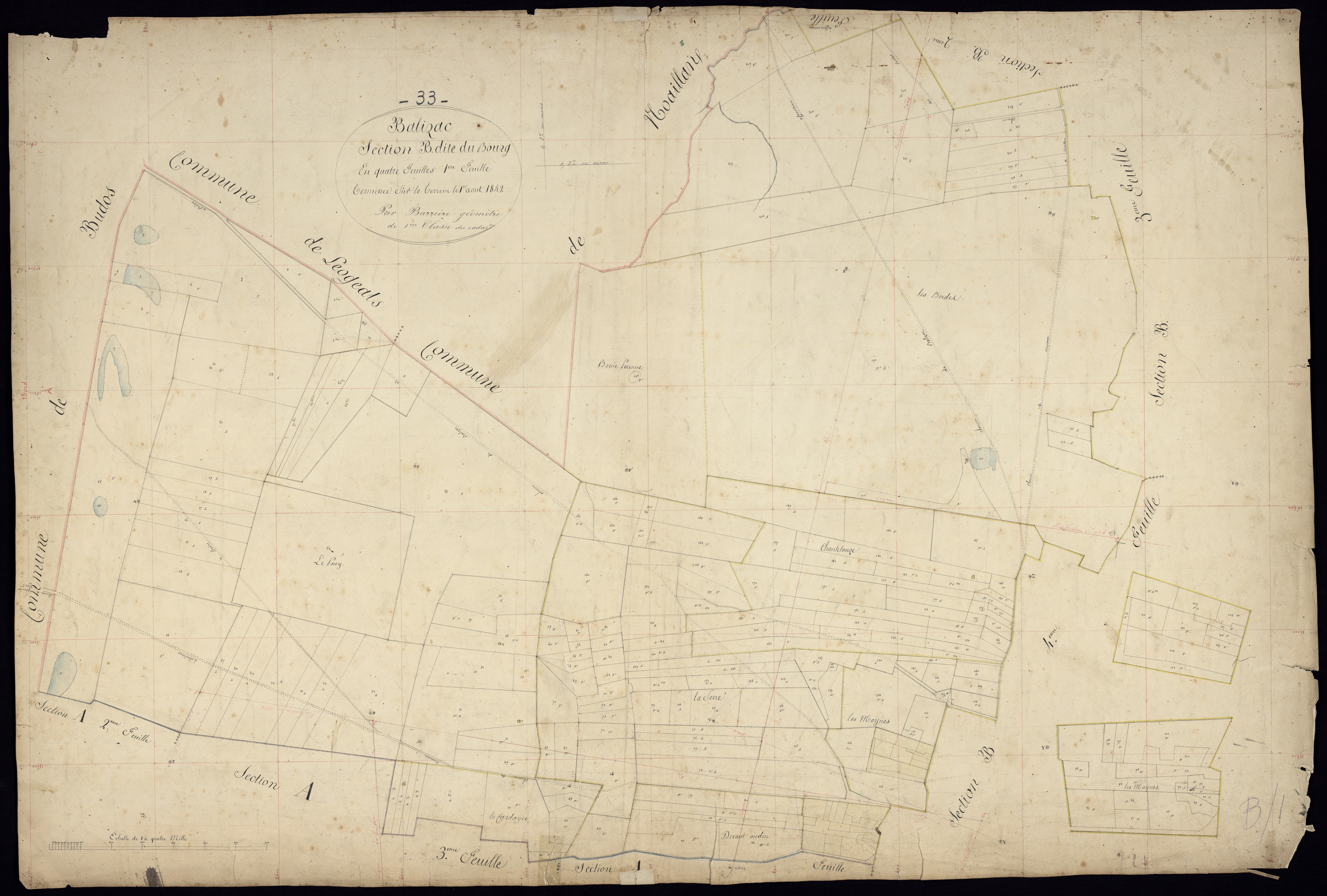 Balizac - -Section B feuille 1 : Le Bourg