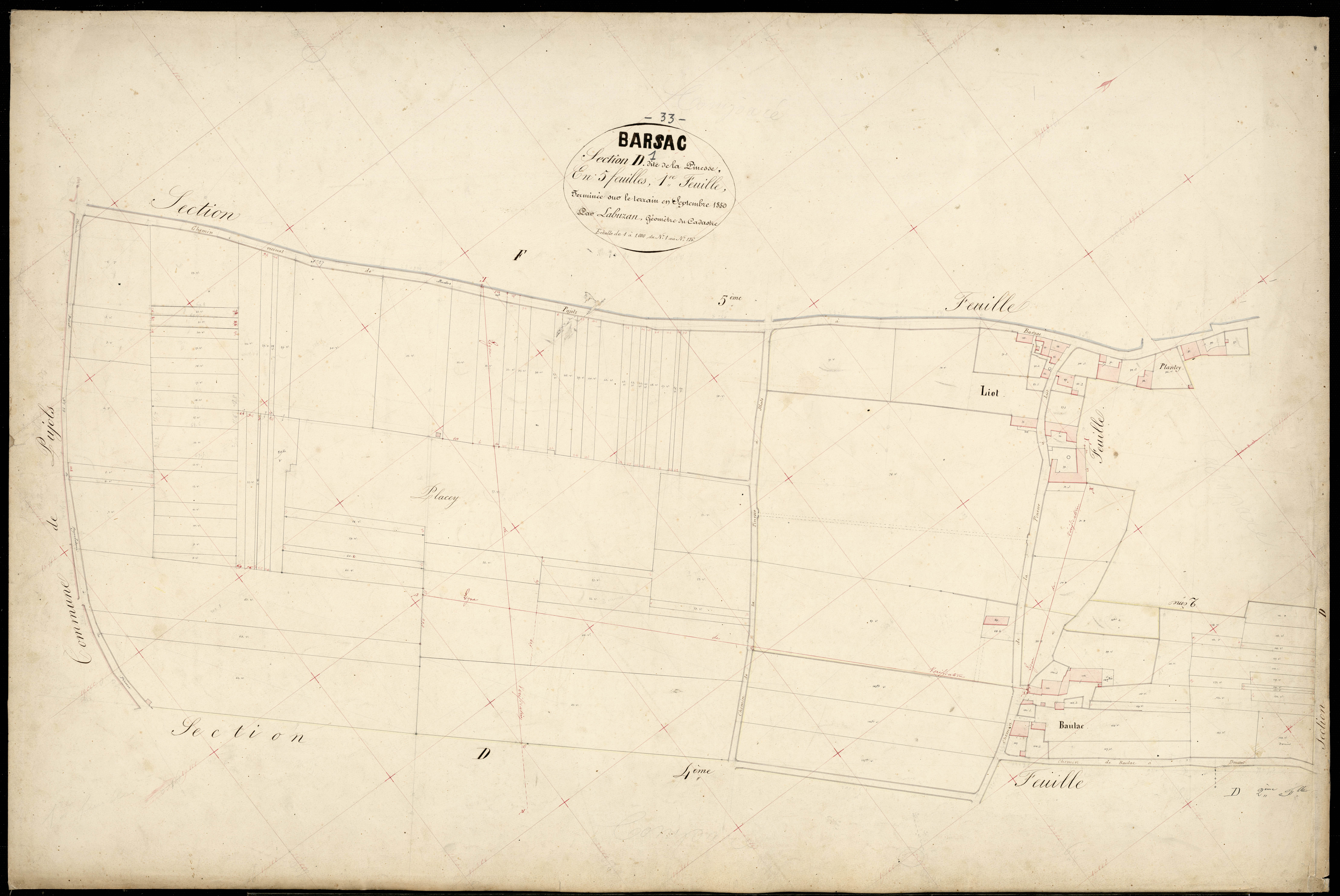 Barsac - -Section D feuille 1 : La Pinesse