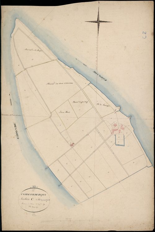 Bayon-sur-Gironde - -Section C feuille 2 : L' Ile Cazaux