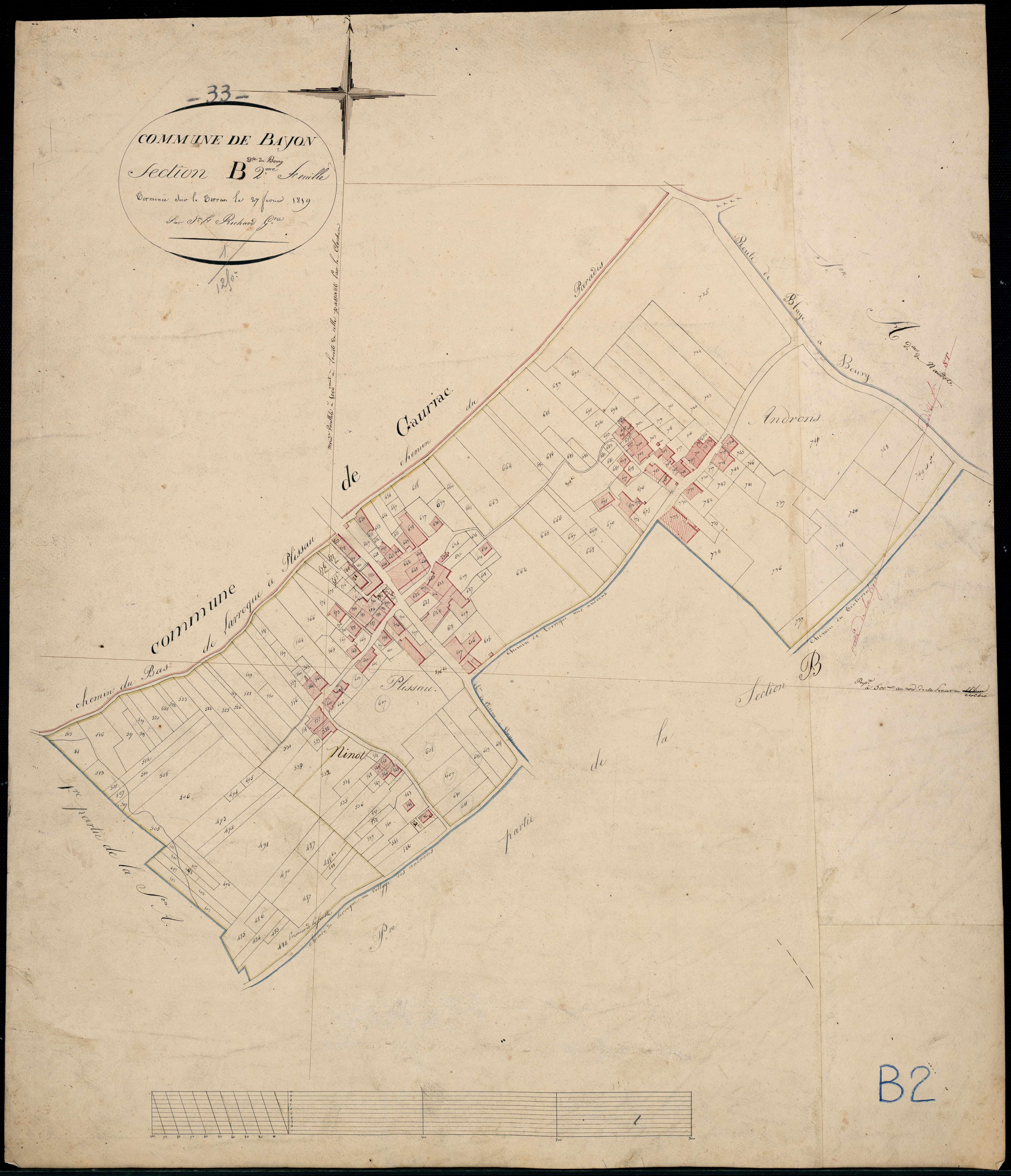 Bayon-sur-Gironde - -Section B feuille 2 : Le Bourg