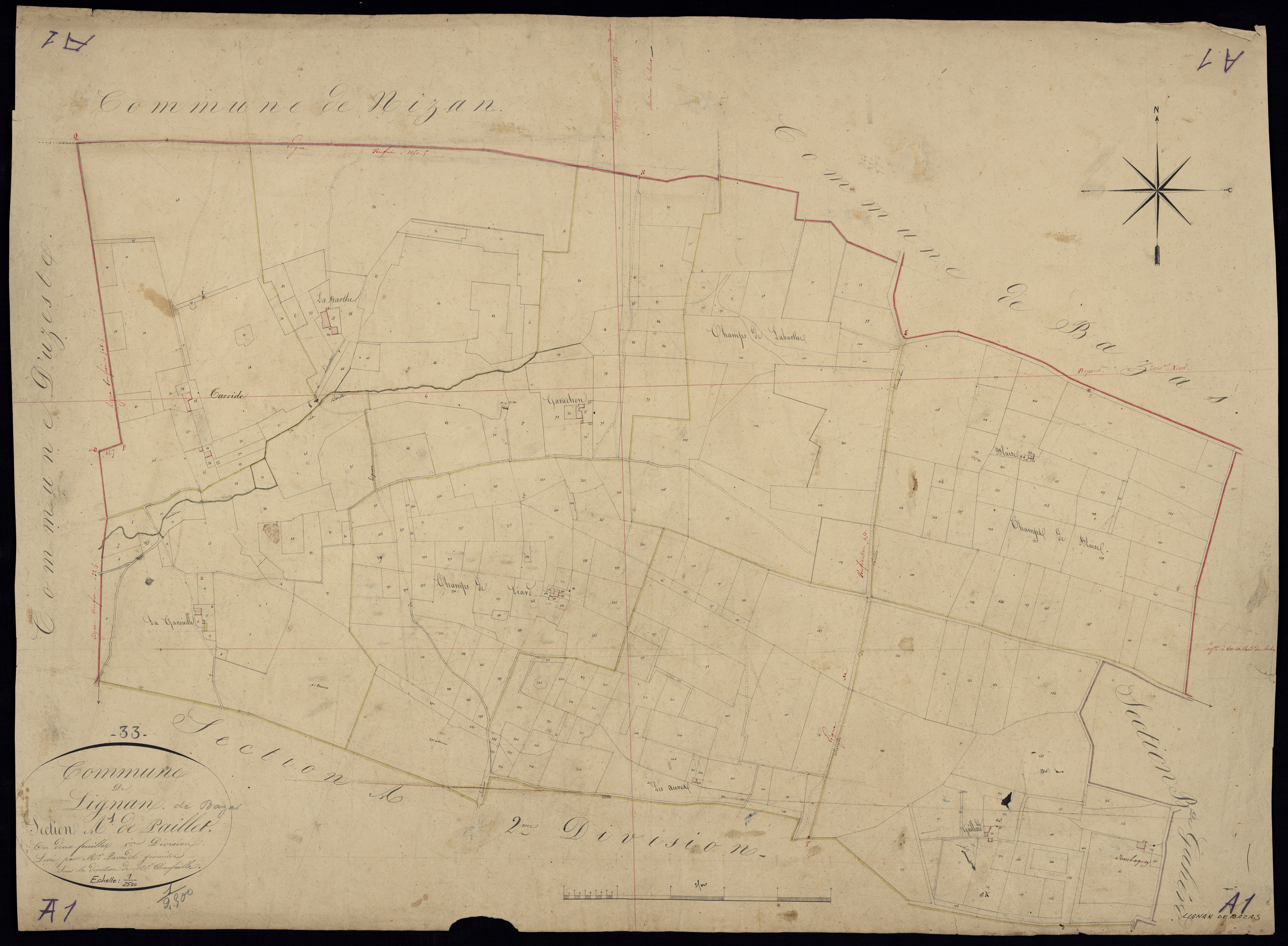 Bazas - -Section A feuille 1 : Paillet