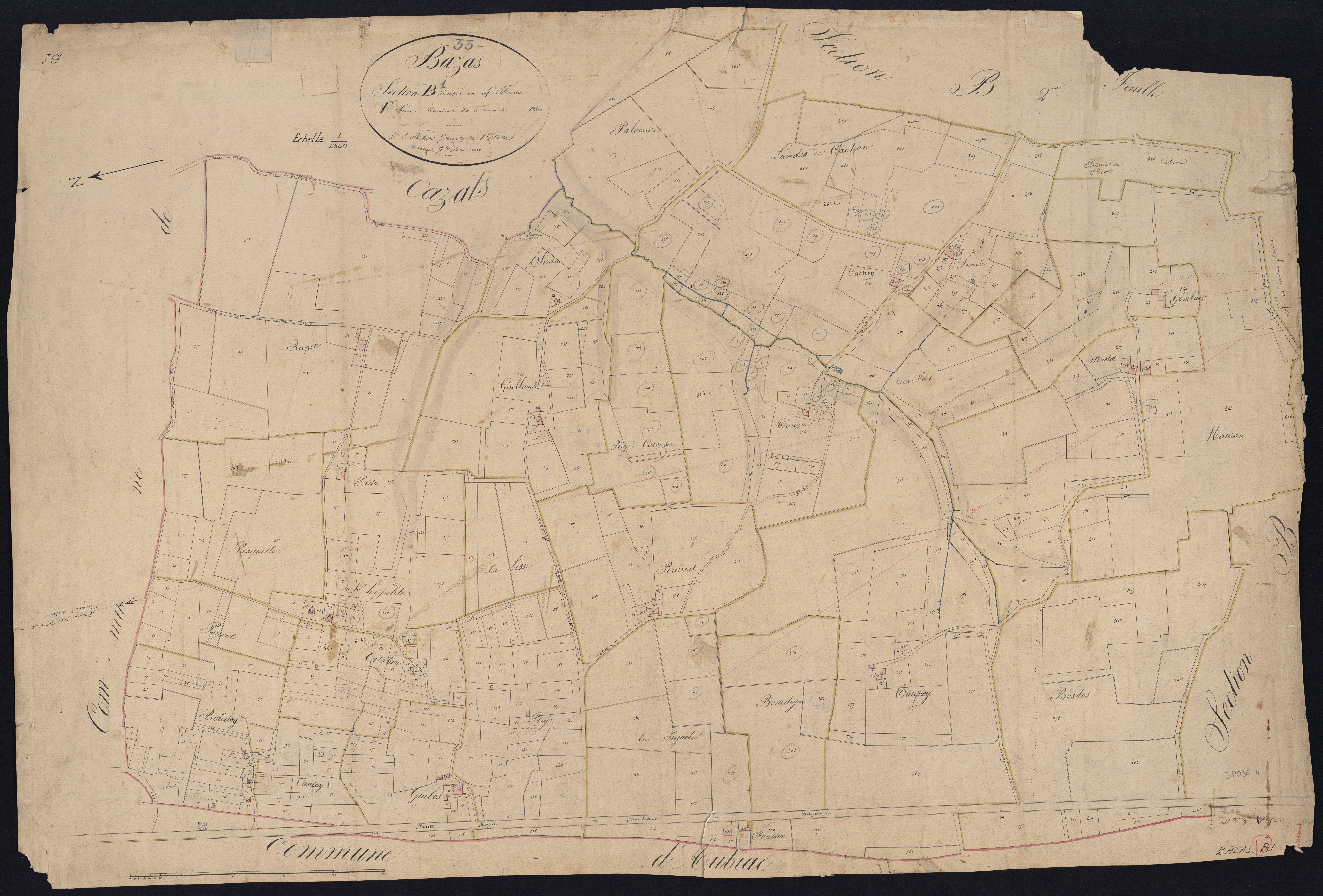 Bazas - -Section B feuille 1 : [Saint-Vincent]