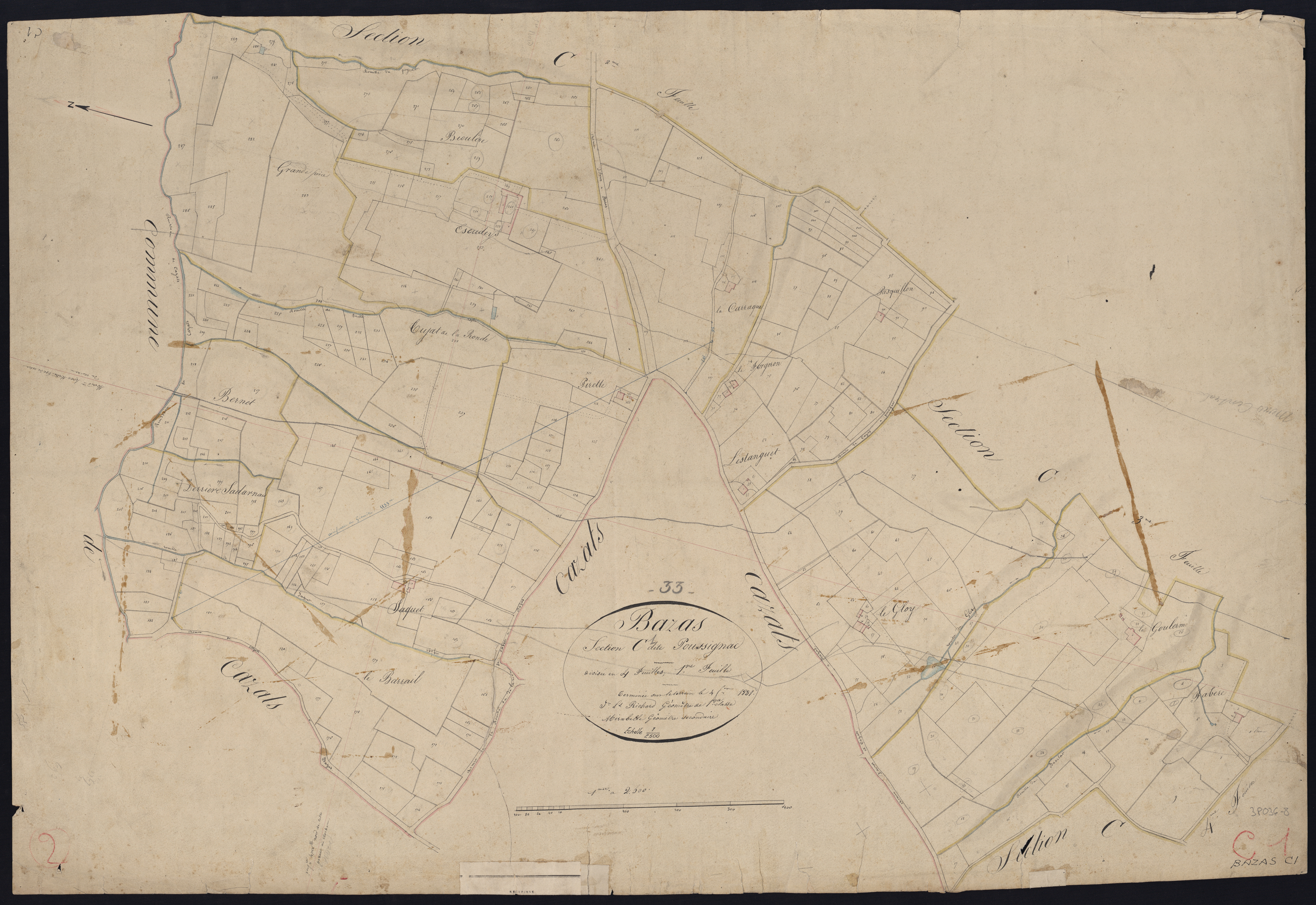 Bazas - -Section C feuille 1 : Poussignac
