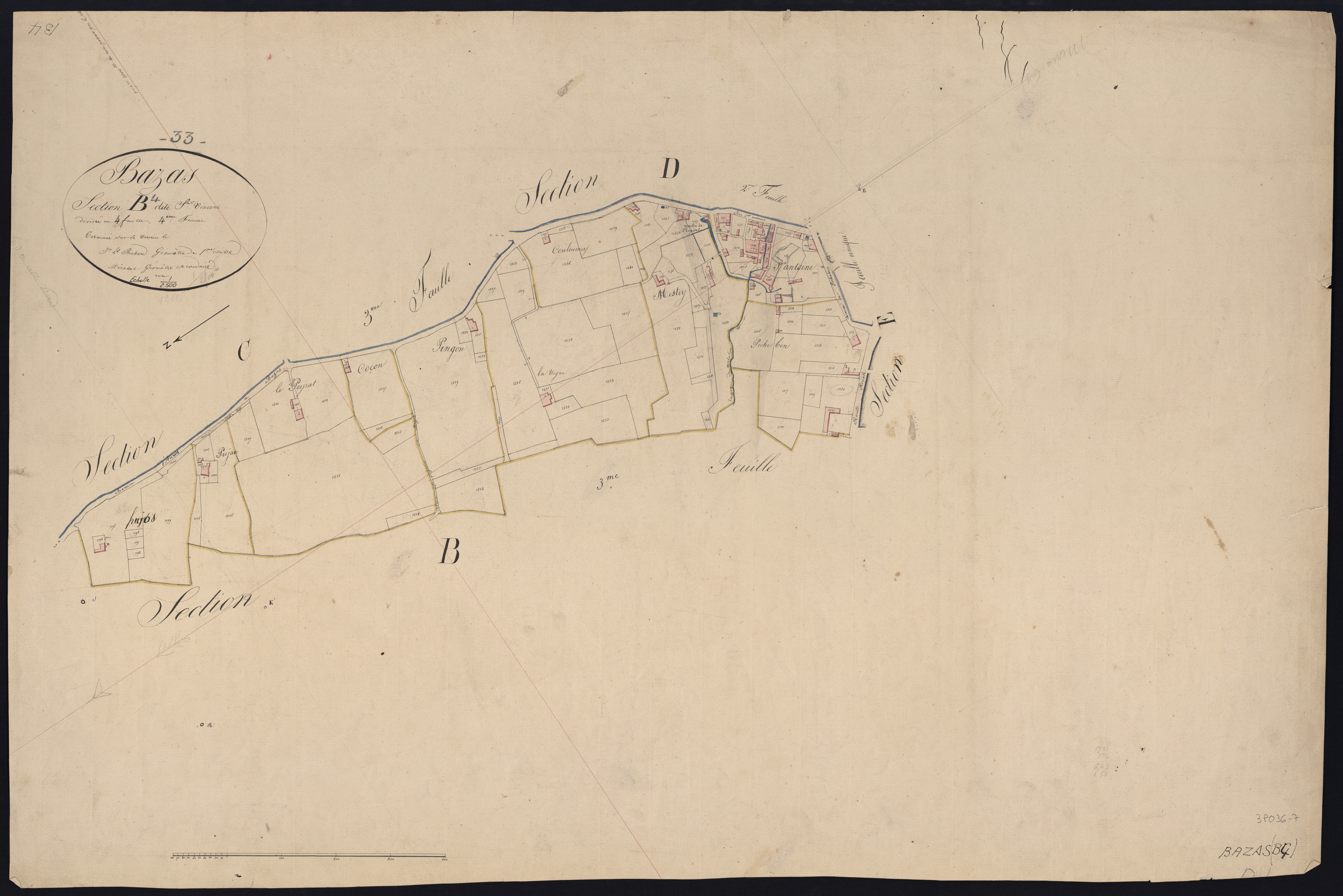 Bazas - -Section B feuille 4 : Saint-Vincent